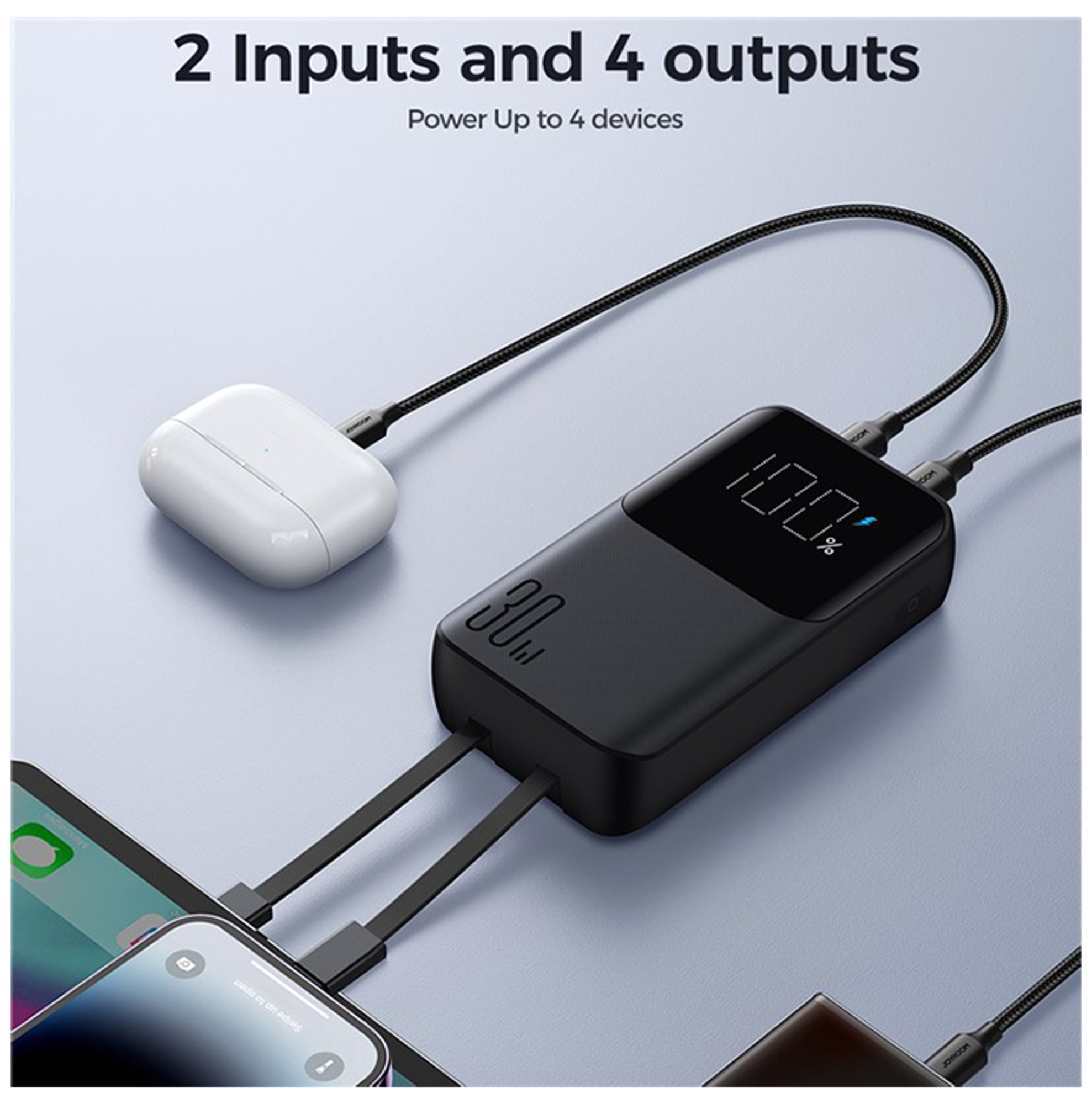 JoyRoom JR-PBC06 30W Mini Power Bank with Dual Cables 10,000mAh - Best Prices