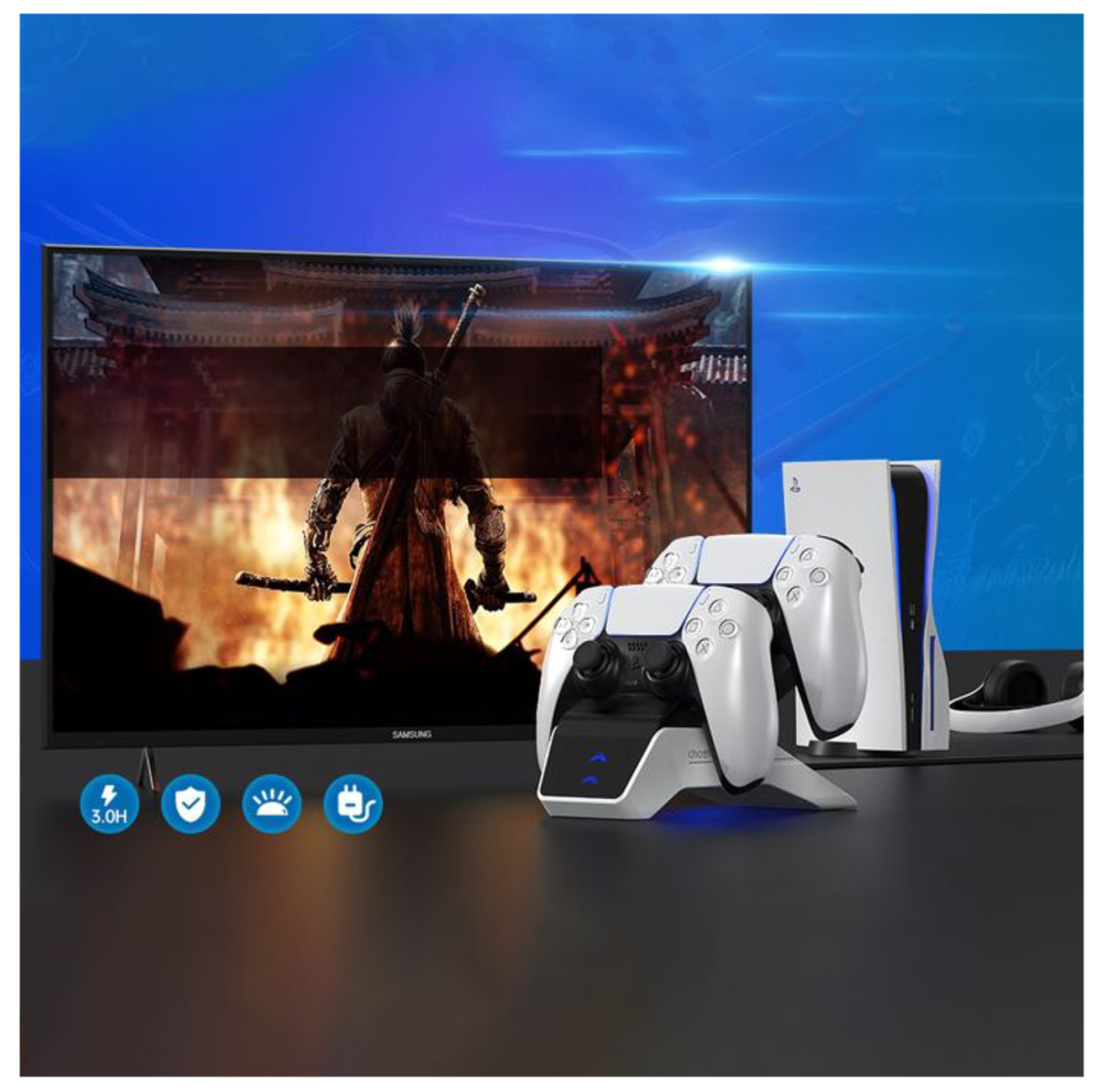 تشويتيك محطة شحن لذراع تحكم PS5 مع محول - أفضل سعر تشويتيك محطة شحن لذراع تحكم PS5 مع محول - أفضل سعر