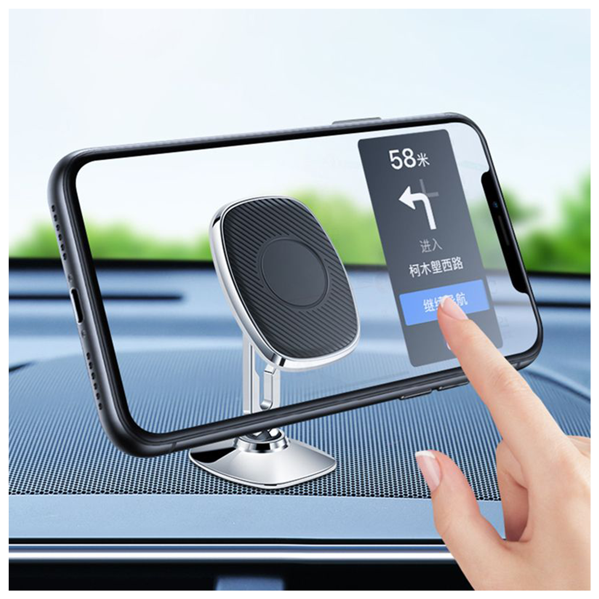 WiWU CH024 360 Degree Rotating Magnetic Flat Floor Version Car Phone Holder - Best Prices