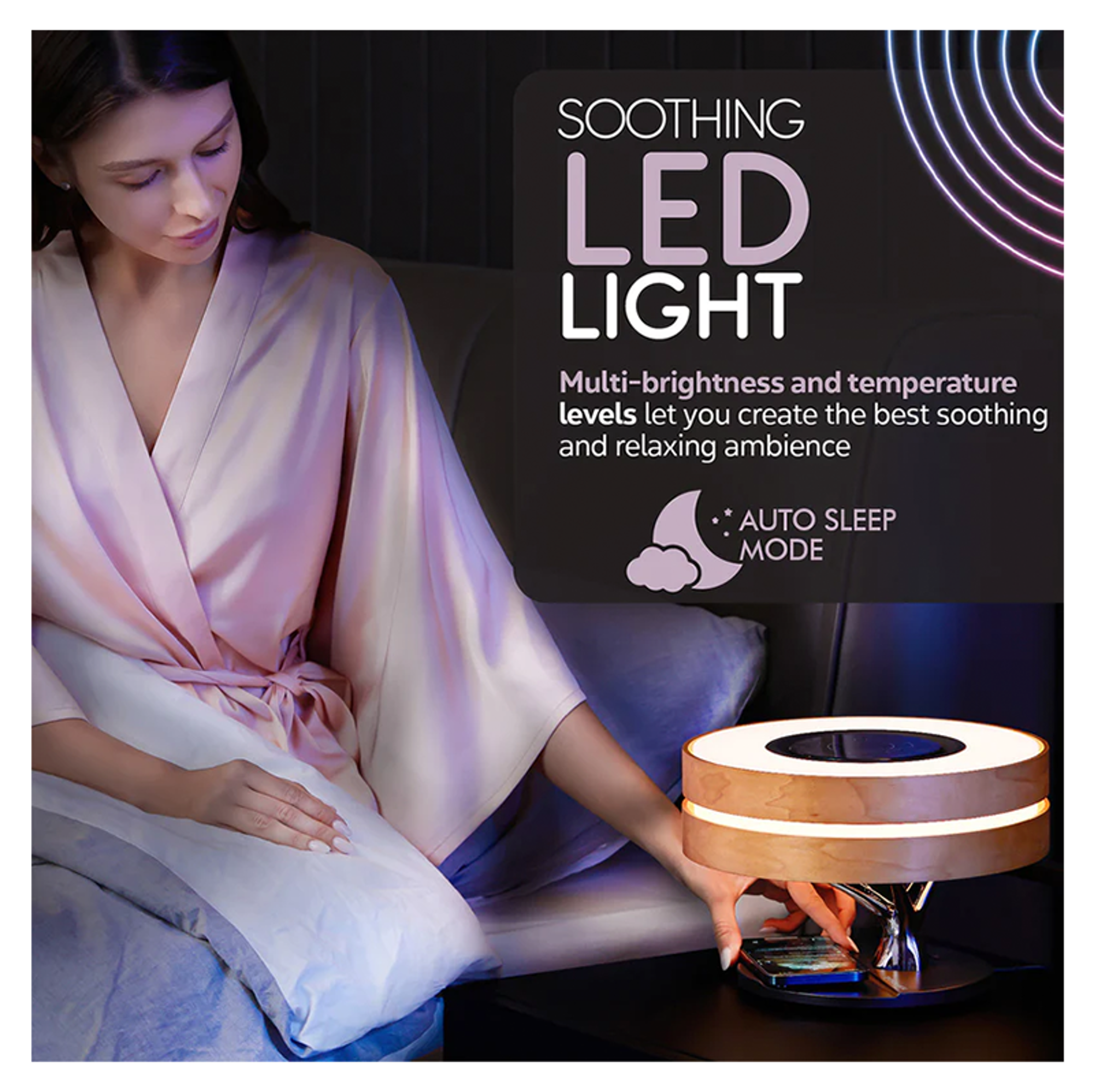 PROMATE 3 in 1 Contemporary Designed Wireless Speaker with Desk Lamp and Wireless Charger - Best Prices