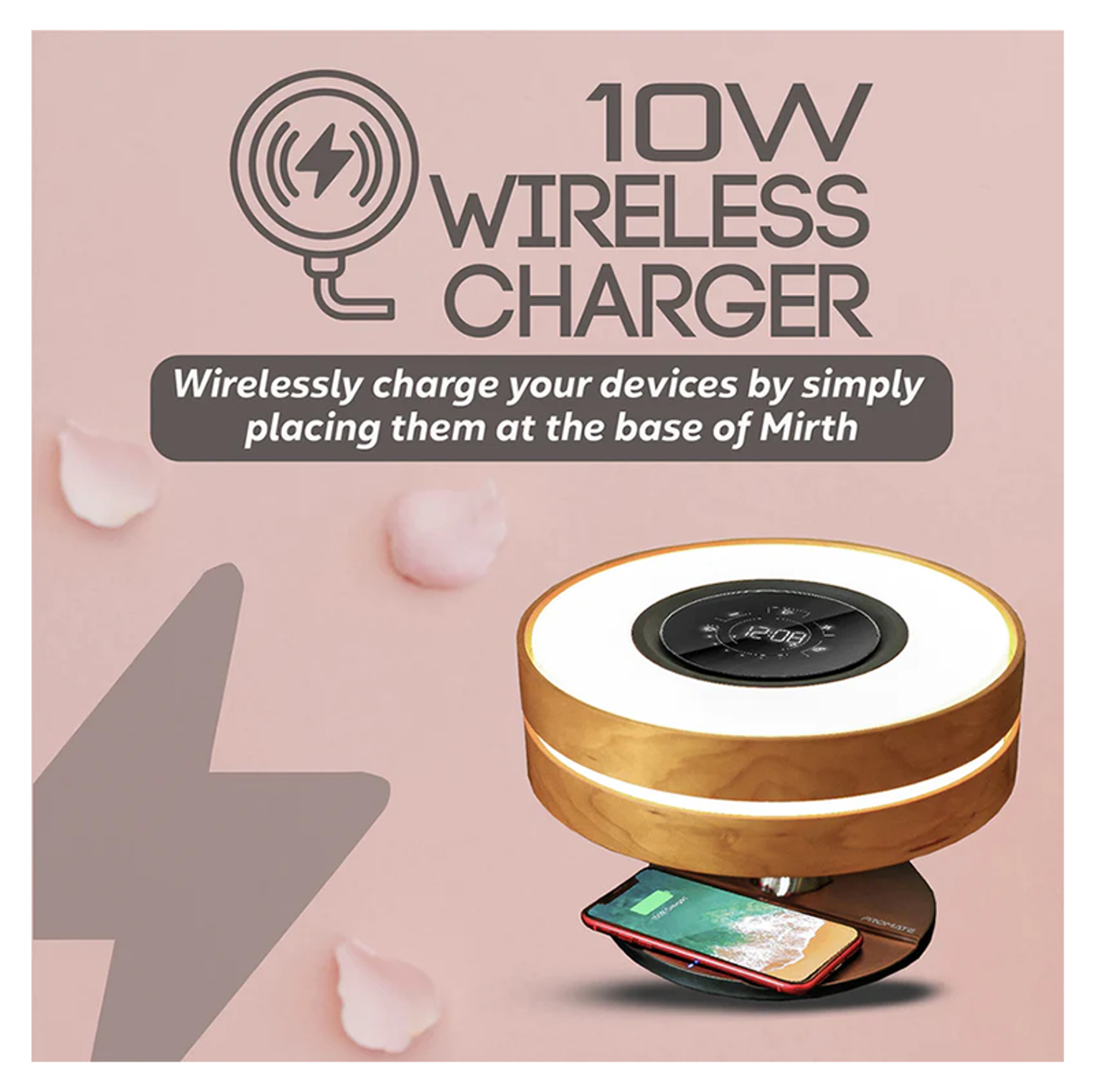 PROMATE 3 in 1 Contemporary Designed Wireless Speaker with Desk Lamp and Wireless Charger - Best Prices