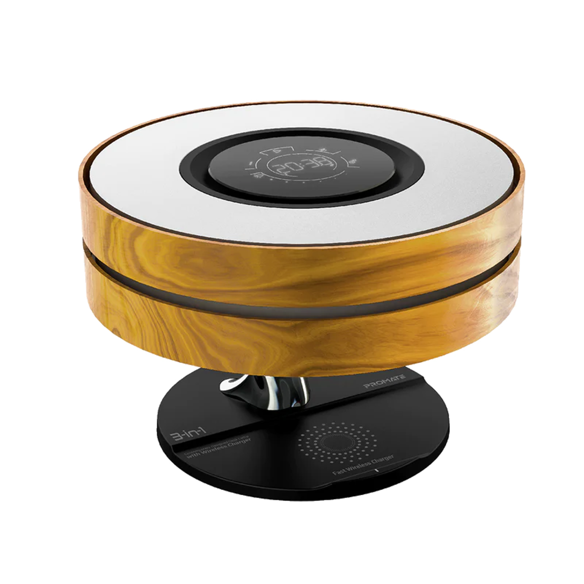 PROMATE 3 in 1 Contemporary Designed Wireless Speaker with Desk Lamp and Wireless Charger - Best Prices