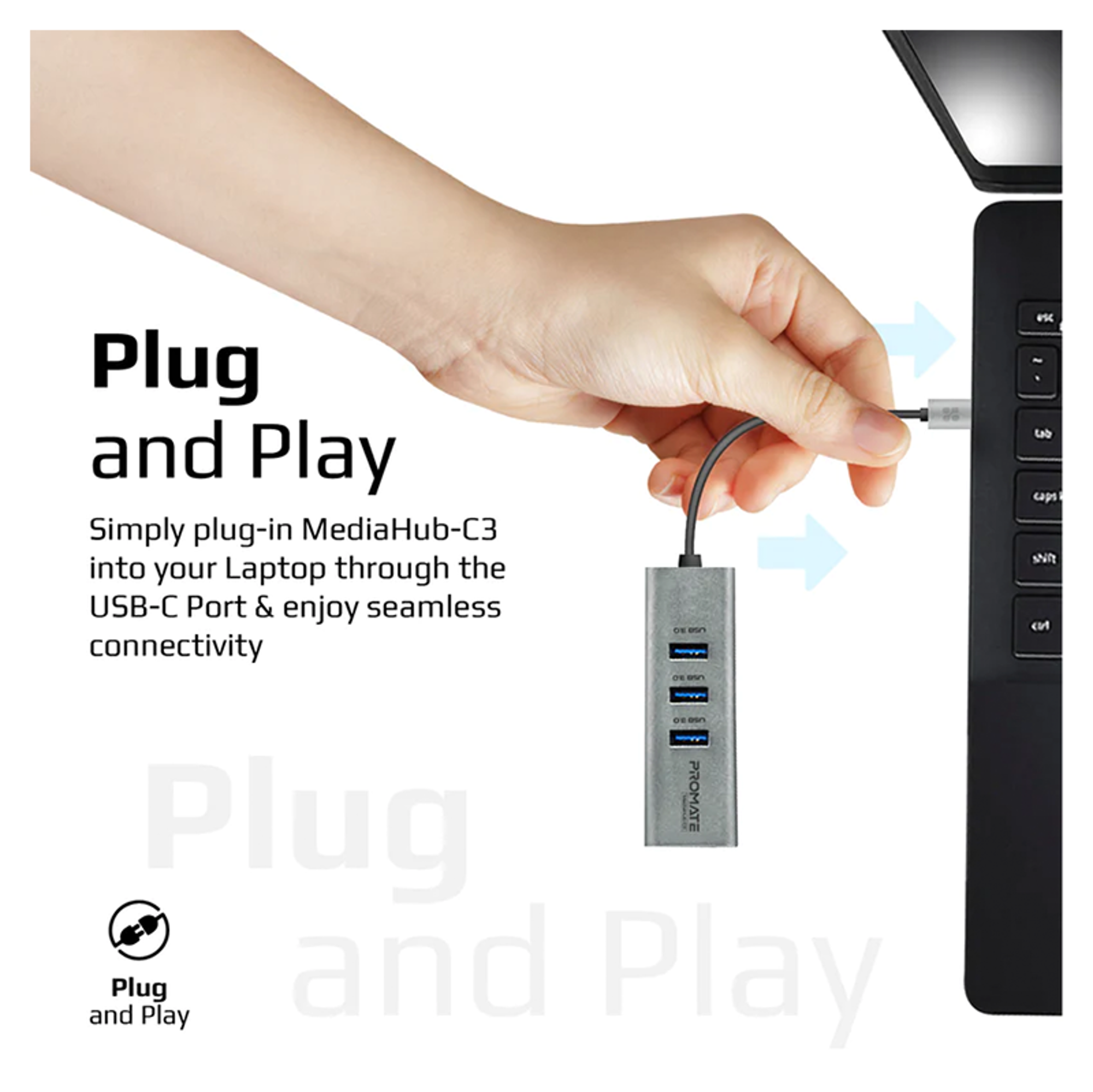 بروميت 4K فيفيد تايب-سي الى HDMI و 3 يو اس بي - أفضل سعر
