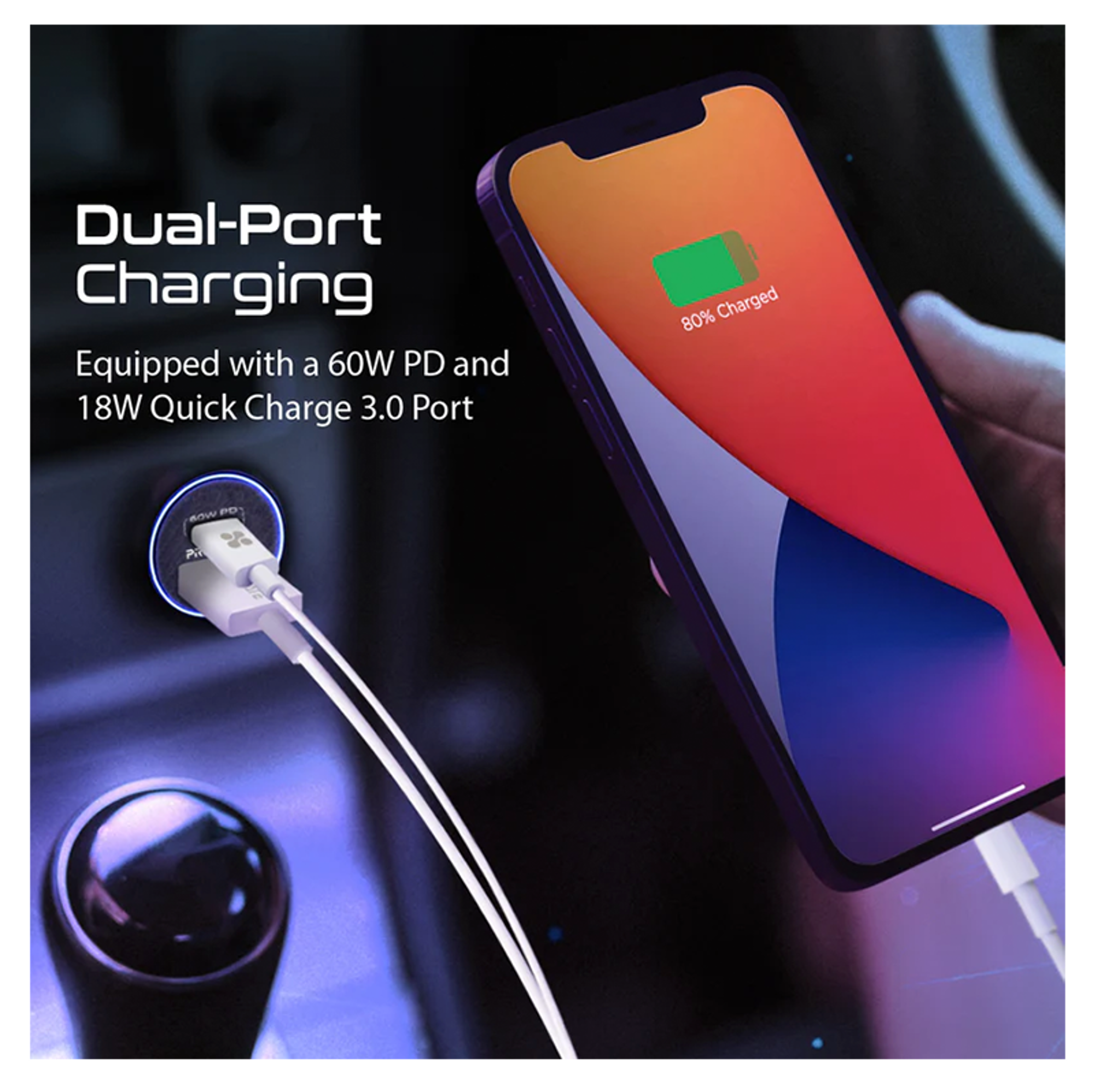 PROMATE RapidCharge™ Mini Car Charger with 60W Power Delivery & Quick Charge 3.0 - Best Prices