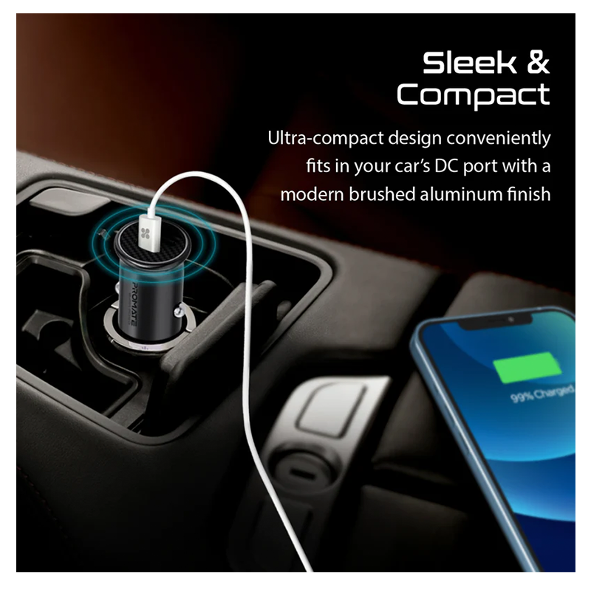 PROMATE RapidCharge™ Mini Car Charger with 60W Power Delivery & Quick Charge 3.0 - Best Prices