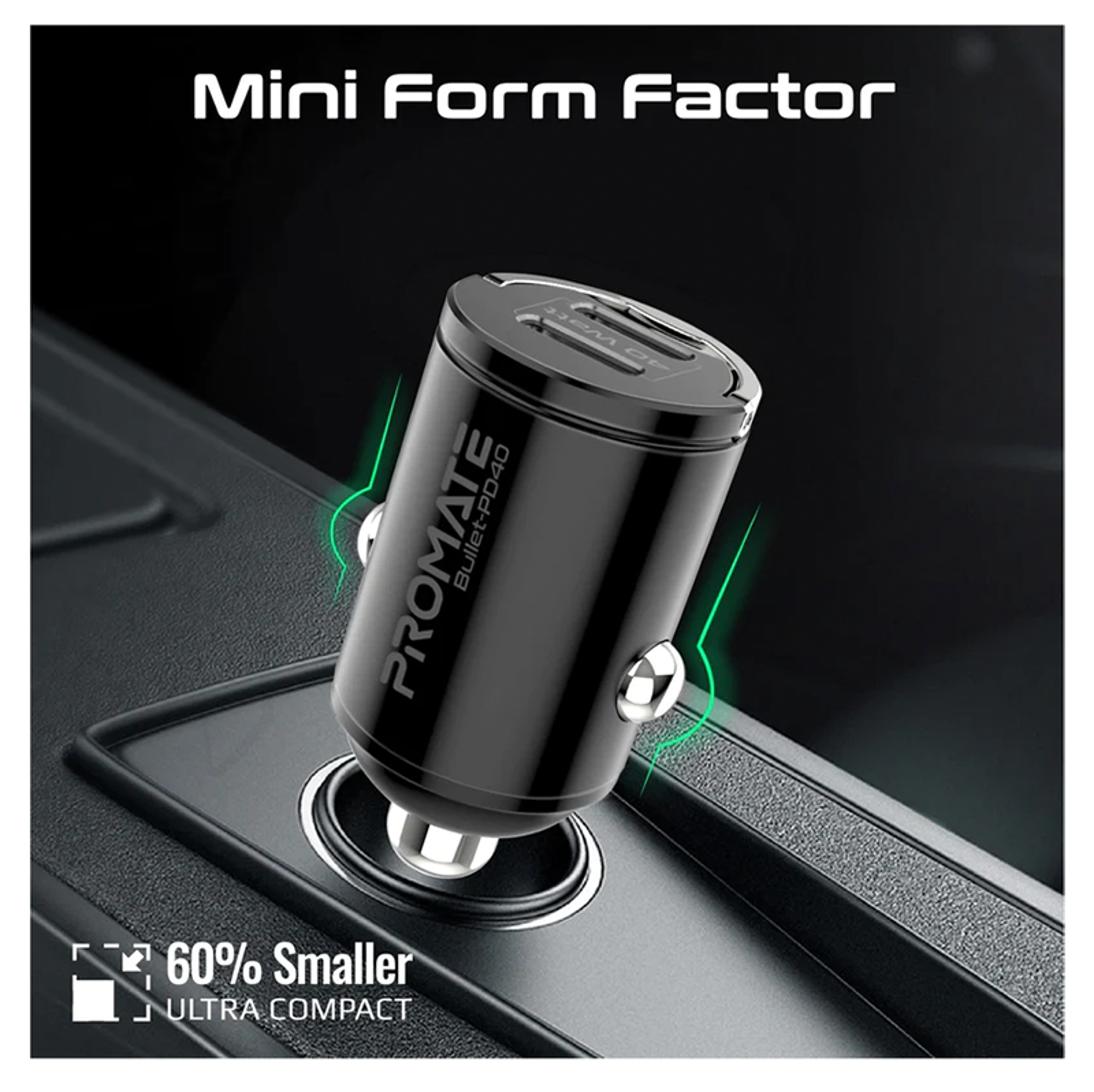 PROMATE RapidCharge™ 40W Car Charger with Dual USB-C Power Delivery Ports - Best Prices