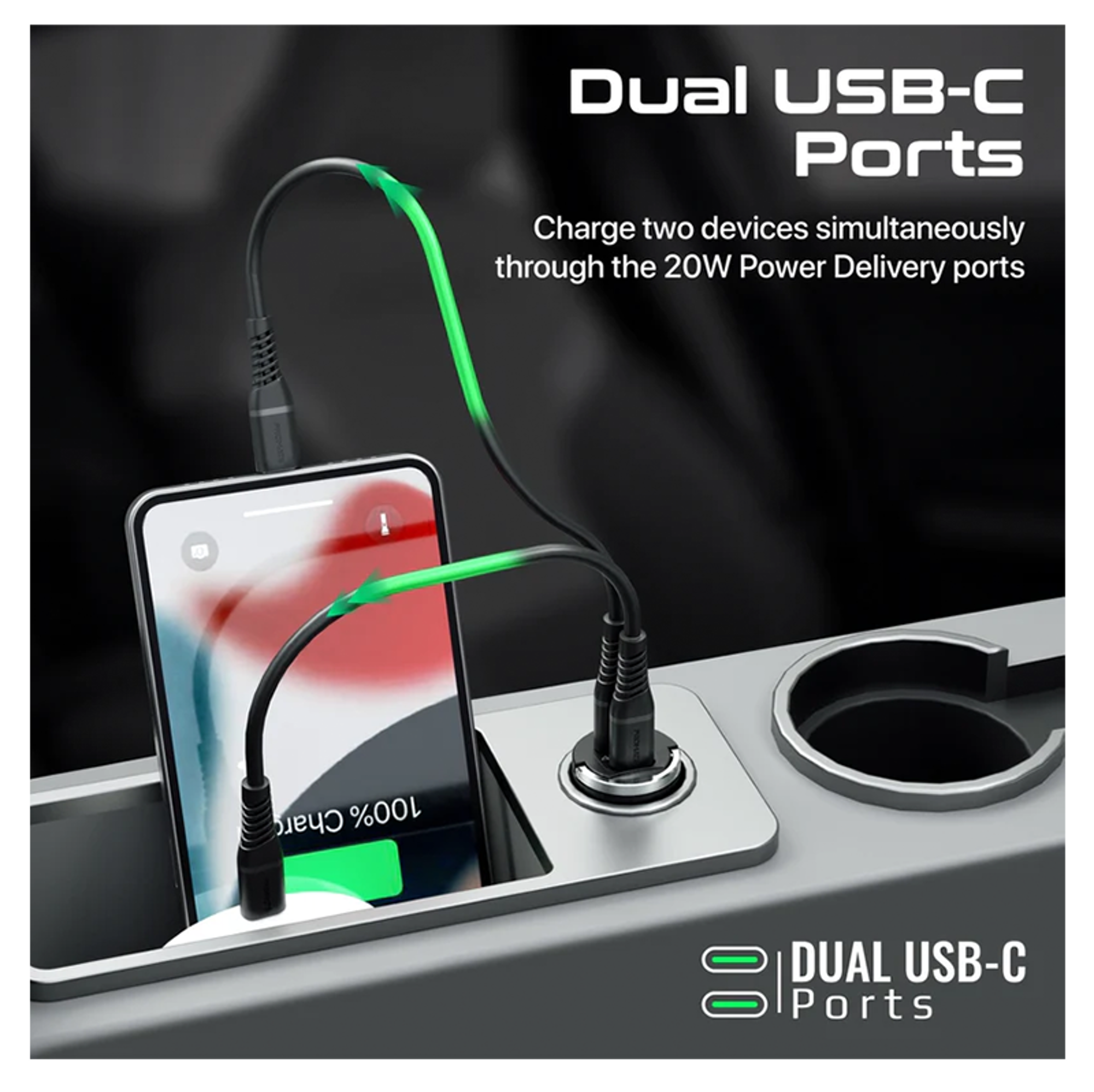 PROMATE RapidCharge™ 40W Car Charger with Dual USB-C Power Delivery Ports - Best Prices