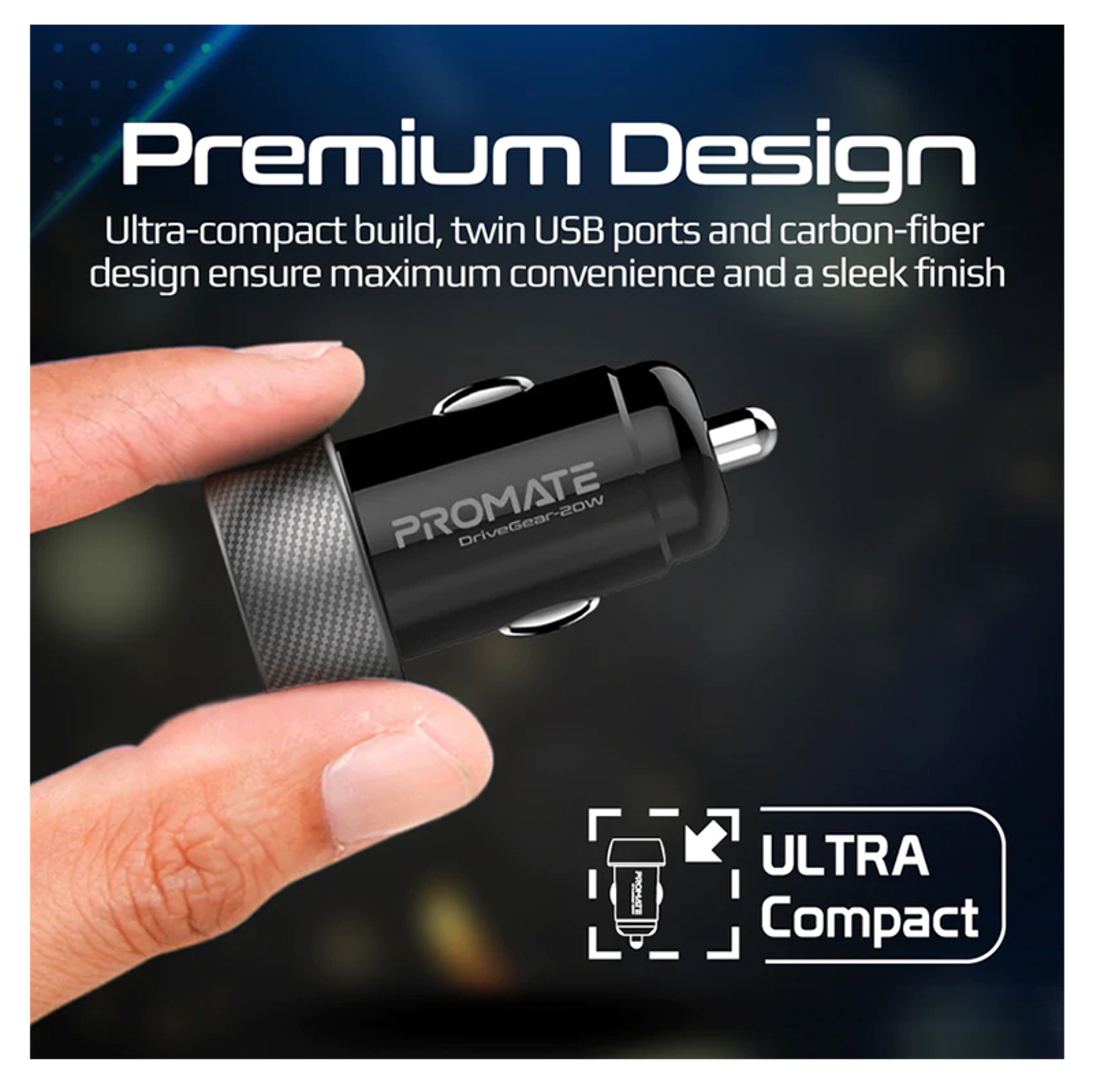 PROMATE 20W Quick Charging Mini Car Charger - Best Prices