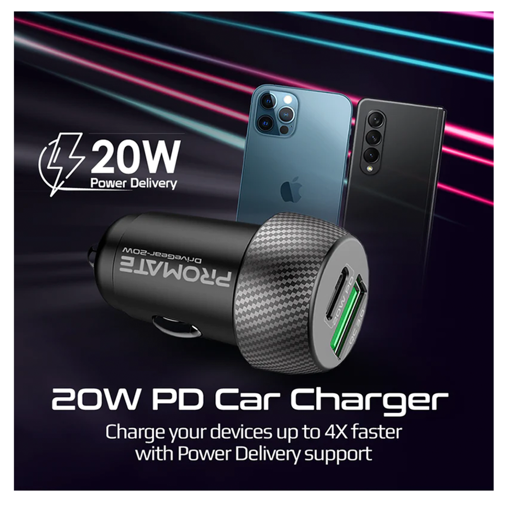 PROMATE 20W Quick Charging Mini Car Charger - Best Prices