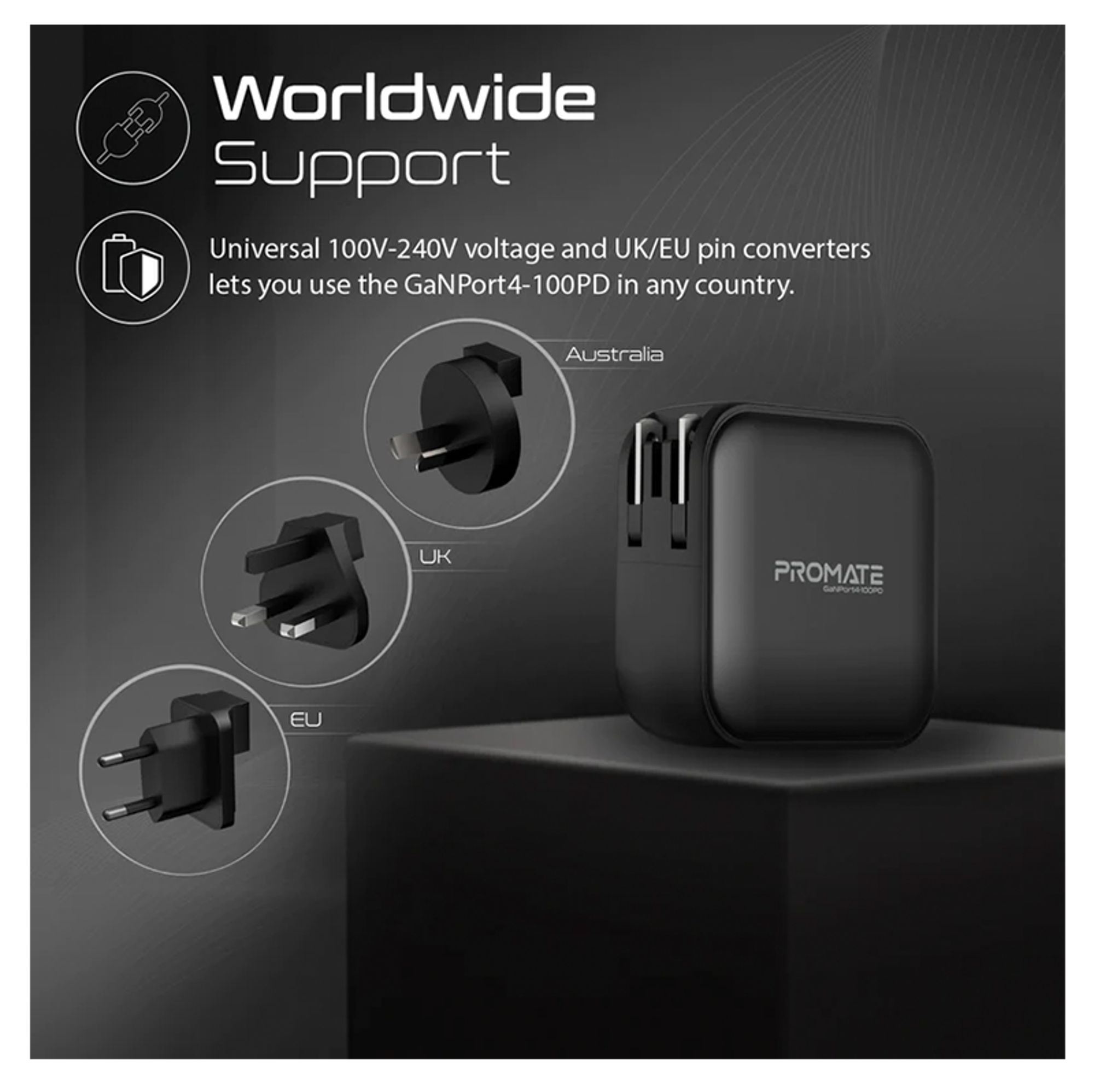 PROMATE 100W Power Delivery GaN Fast™ Charger with QC 3.0 - Best Prices