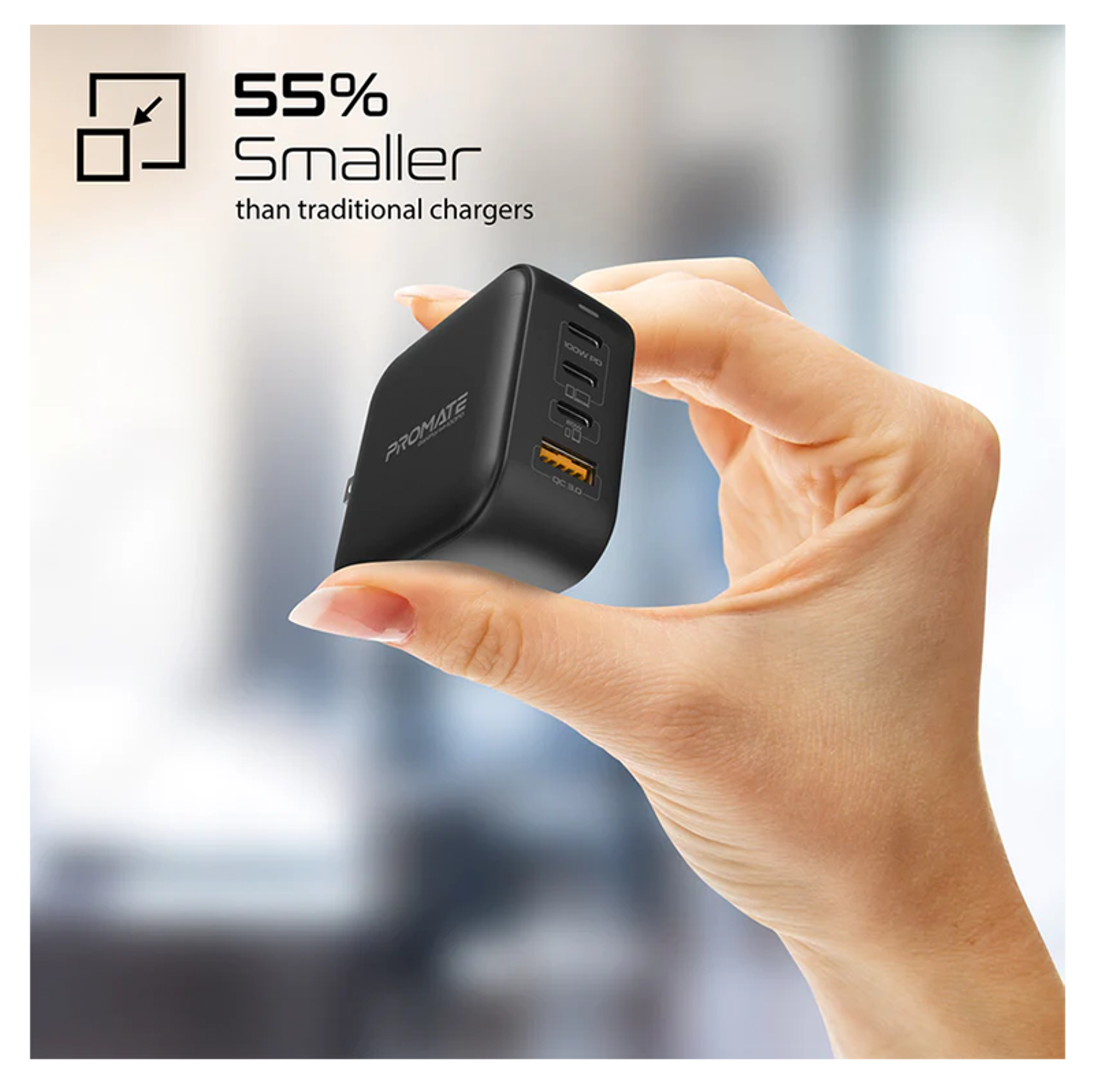 PROMATE 100W Power Delivery GaN Fast™ Charger with QC 3.0 - Best Prices