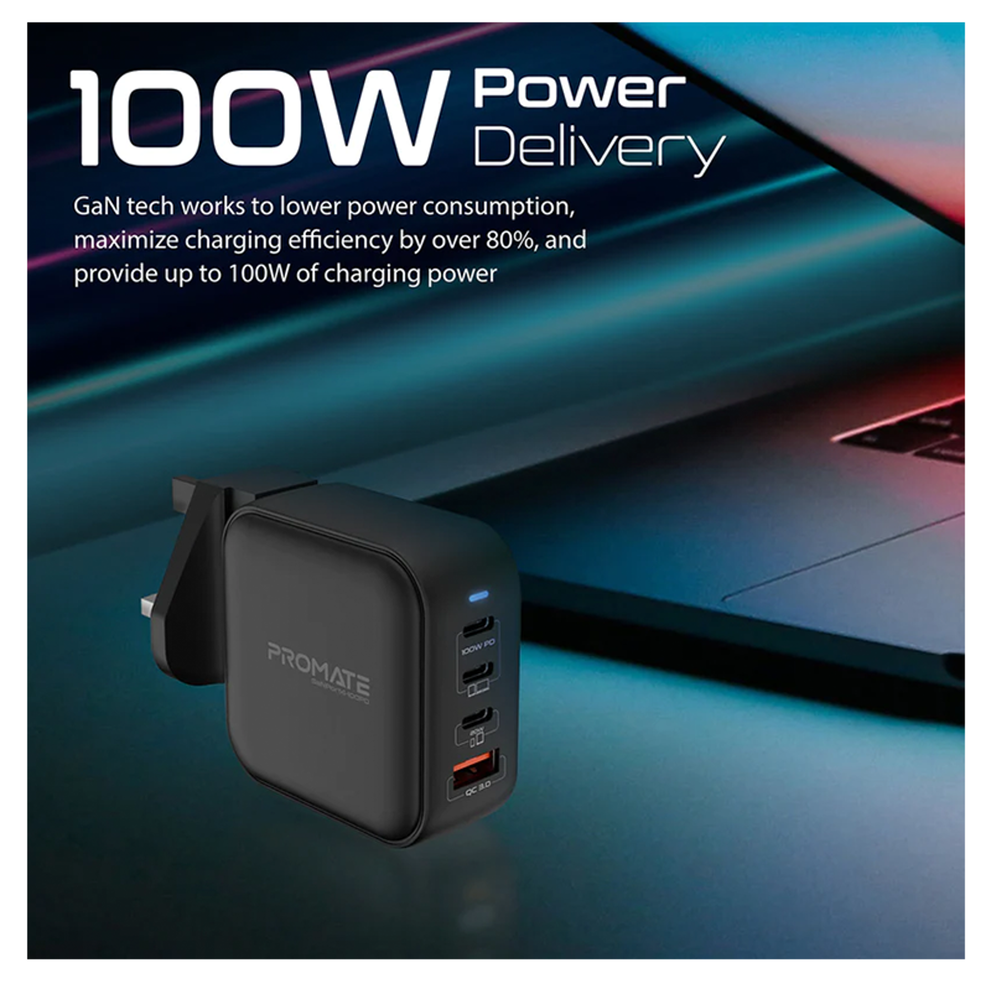 PROMATE 100W Power Delivery GaN Fast™ Charger with QC 3.0 - Best Prices