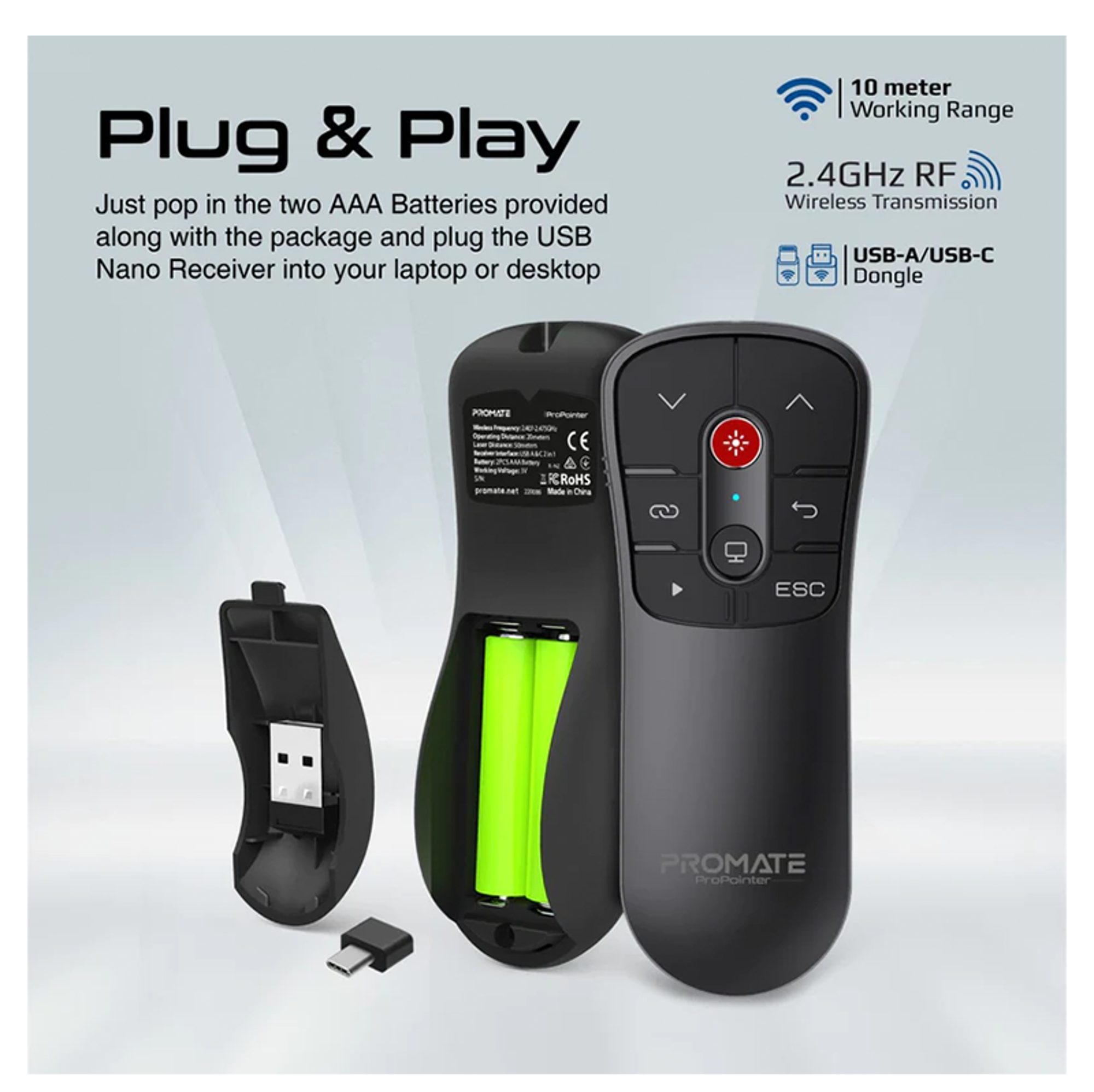 PROMATE Universal Intuitive Wireless Presenter - Best Prices