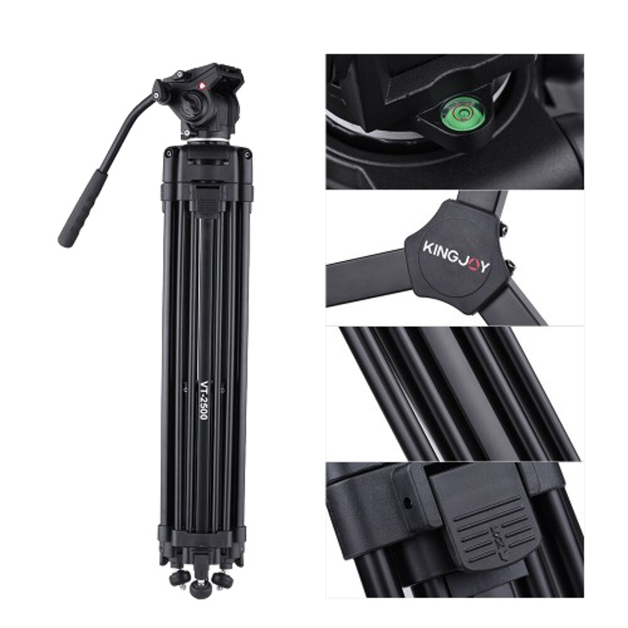 Kingjoy VT-2500 Professional Video Tripod with Fluid Video Head - Best Prices