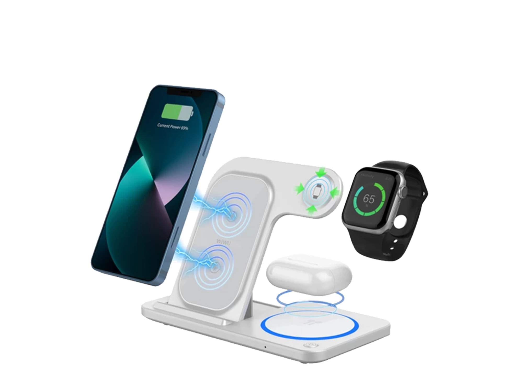 WiWU Wi-W020 Foldable 3 in 1 Wireless Charger 15W - Best Prices