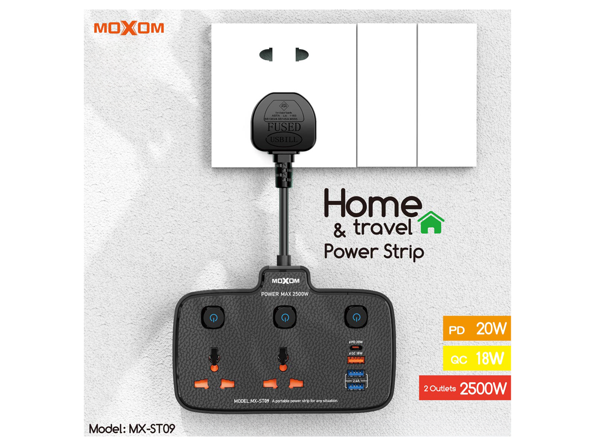 Moxom MX-ST09 Home & Travel Power Strip - Best Prices