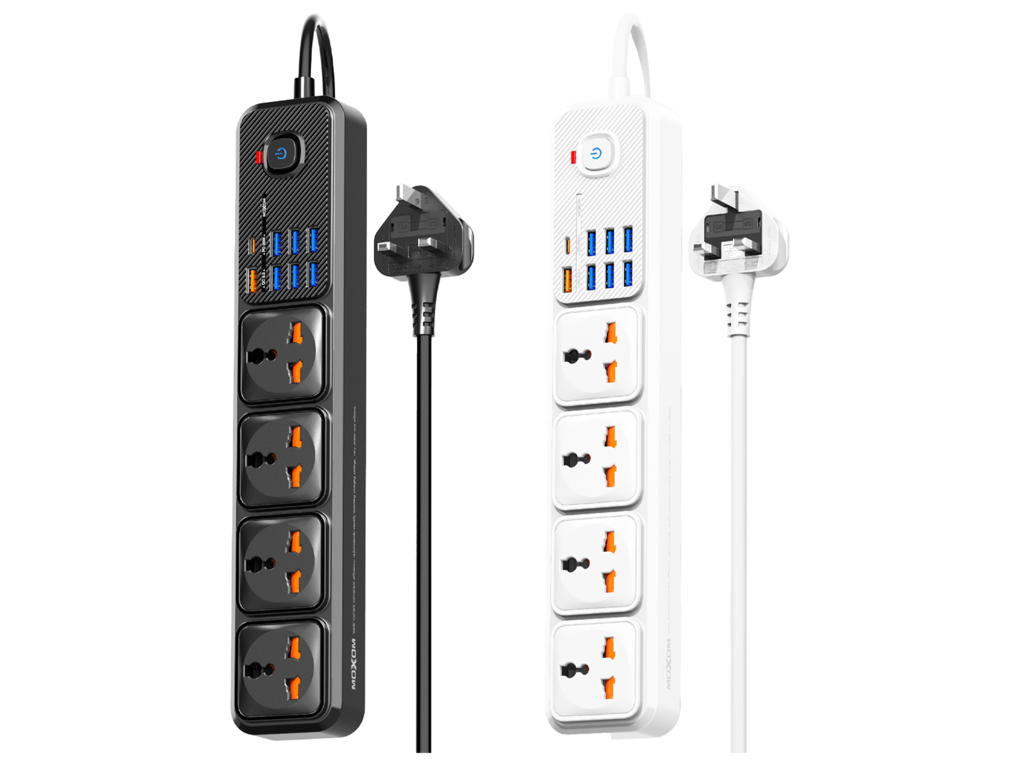 شريط طاقة Moxom MX-ST16 7USB + 1PD 2500W بحد أقصى 12 منفذًا في 1 - أفضل سعر
