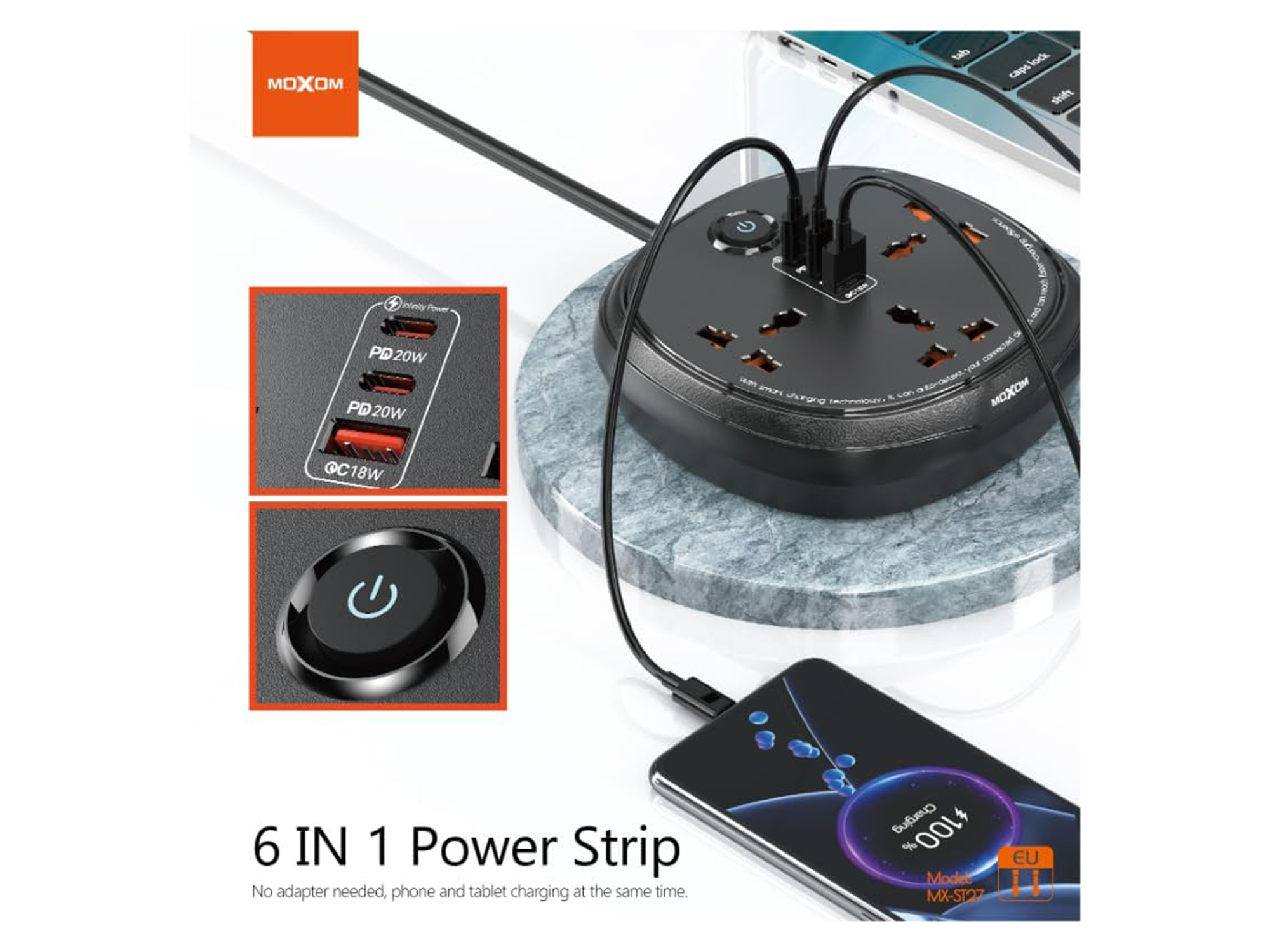 موكسوم PD20W - ST27 شريط طاقة 6 في 1 - أفضل سعر