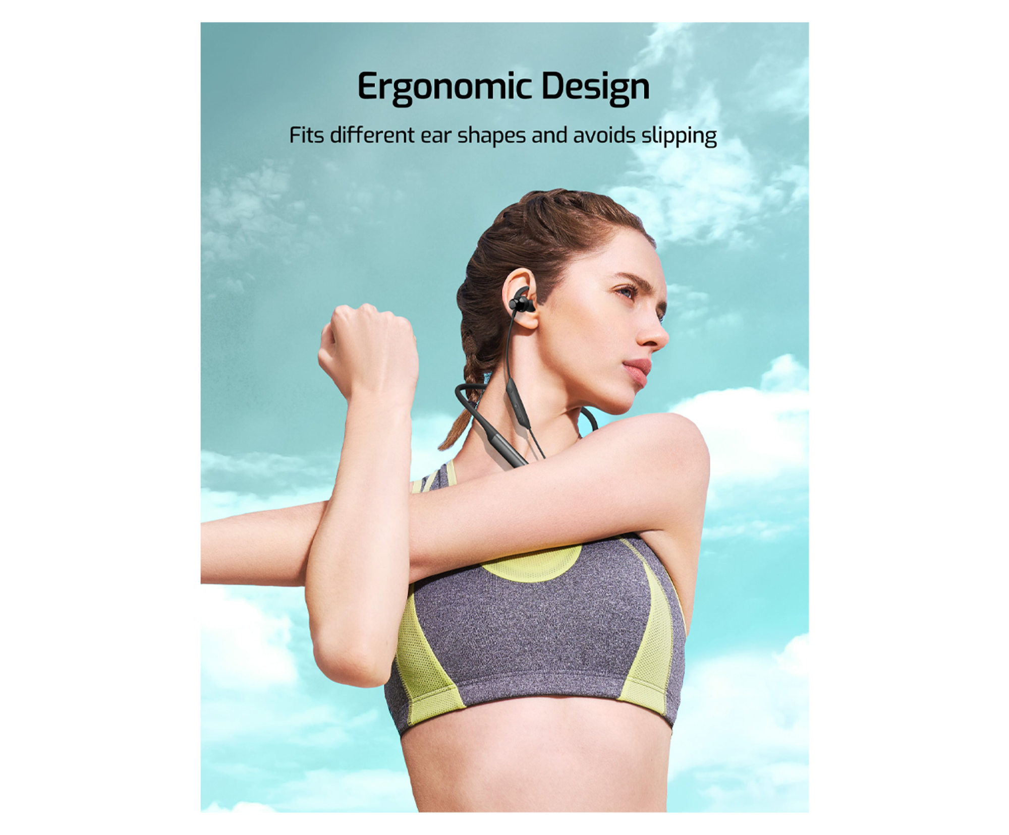 RAVPower RP-BH1003 Wireless In-Ear Neckband Sports Earphones with Hook - Best Prices