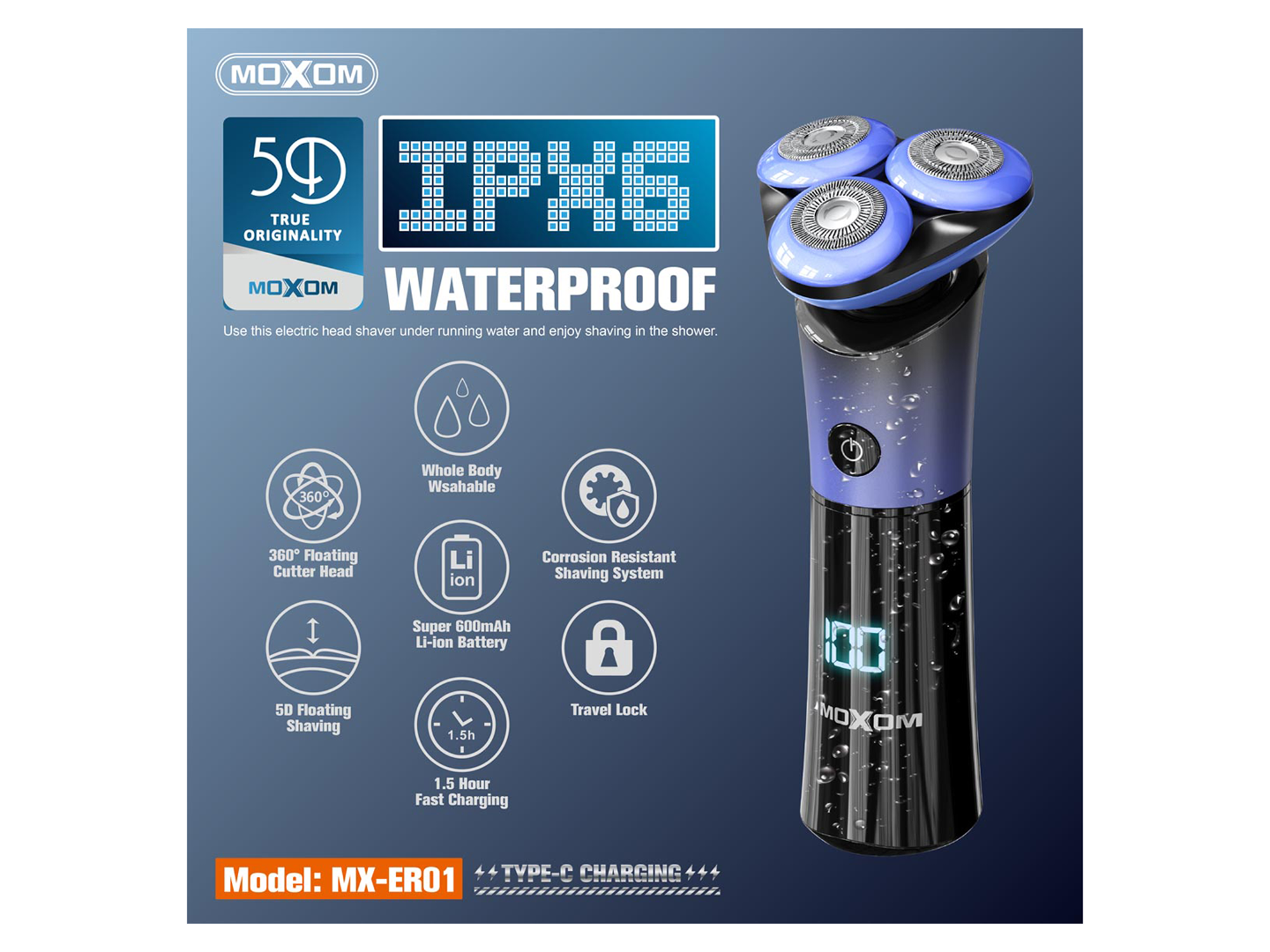 Moxom  MX-ER01 Elite LCD Electric Shaver - Best Prices