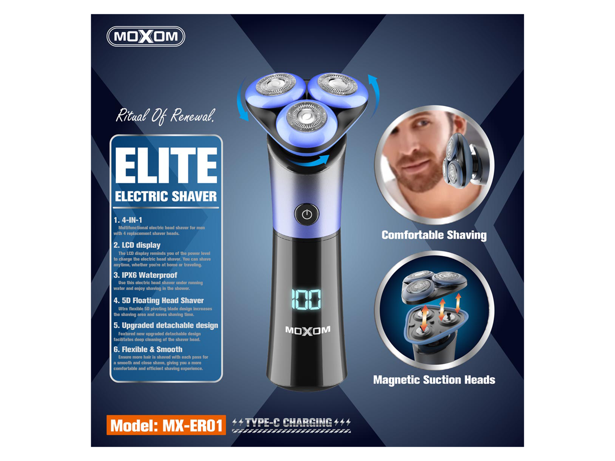 Moxom  MX-ER01 Elite LCD Electric Shaver - Best Prices