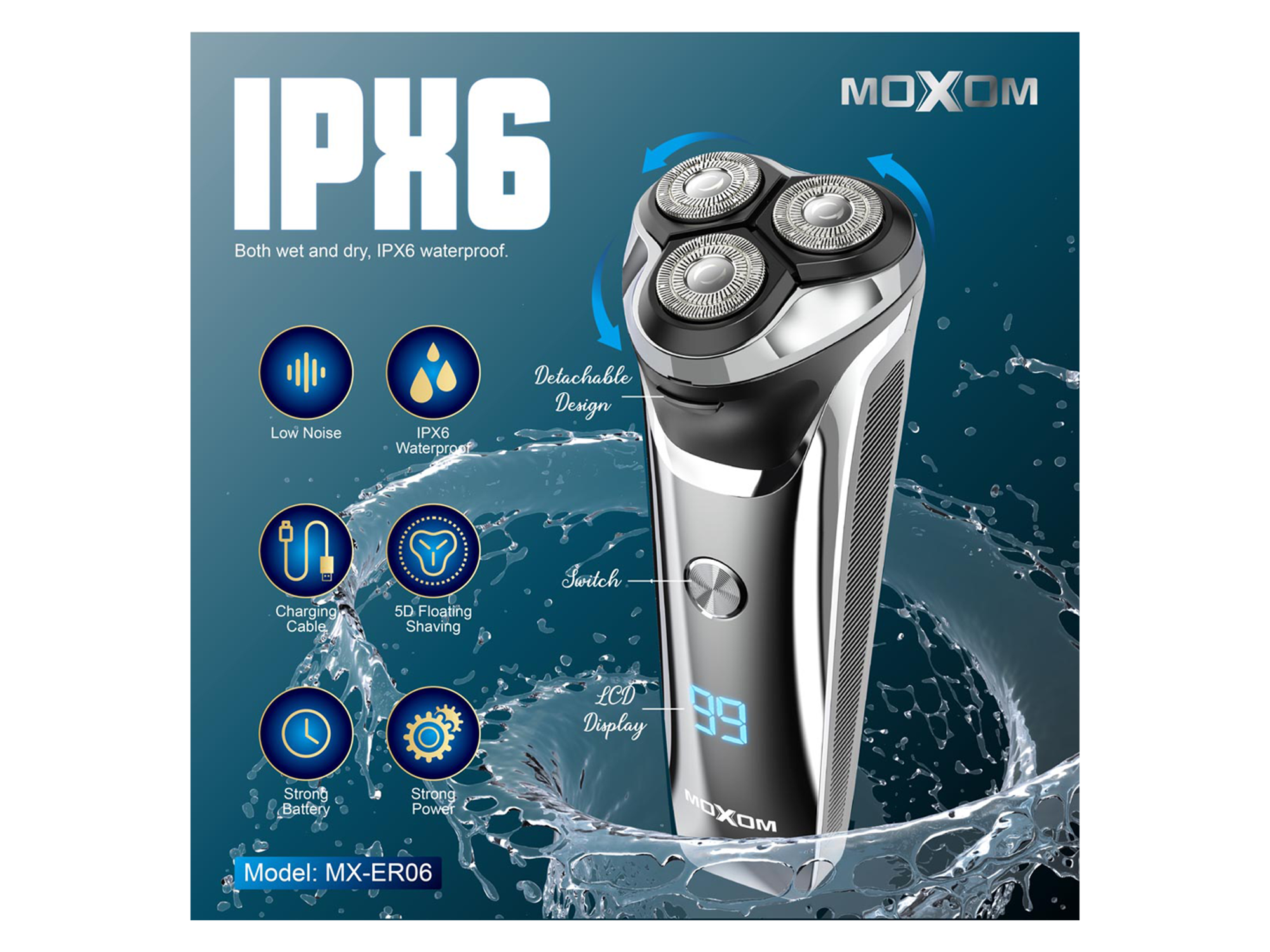 Moxom MX-ER06 Refinement LCD Electric Shaver - Best Prices