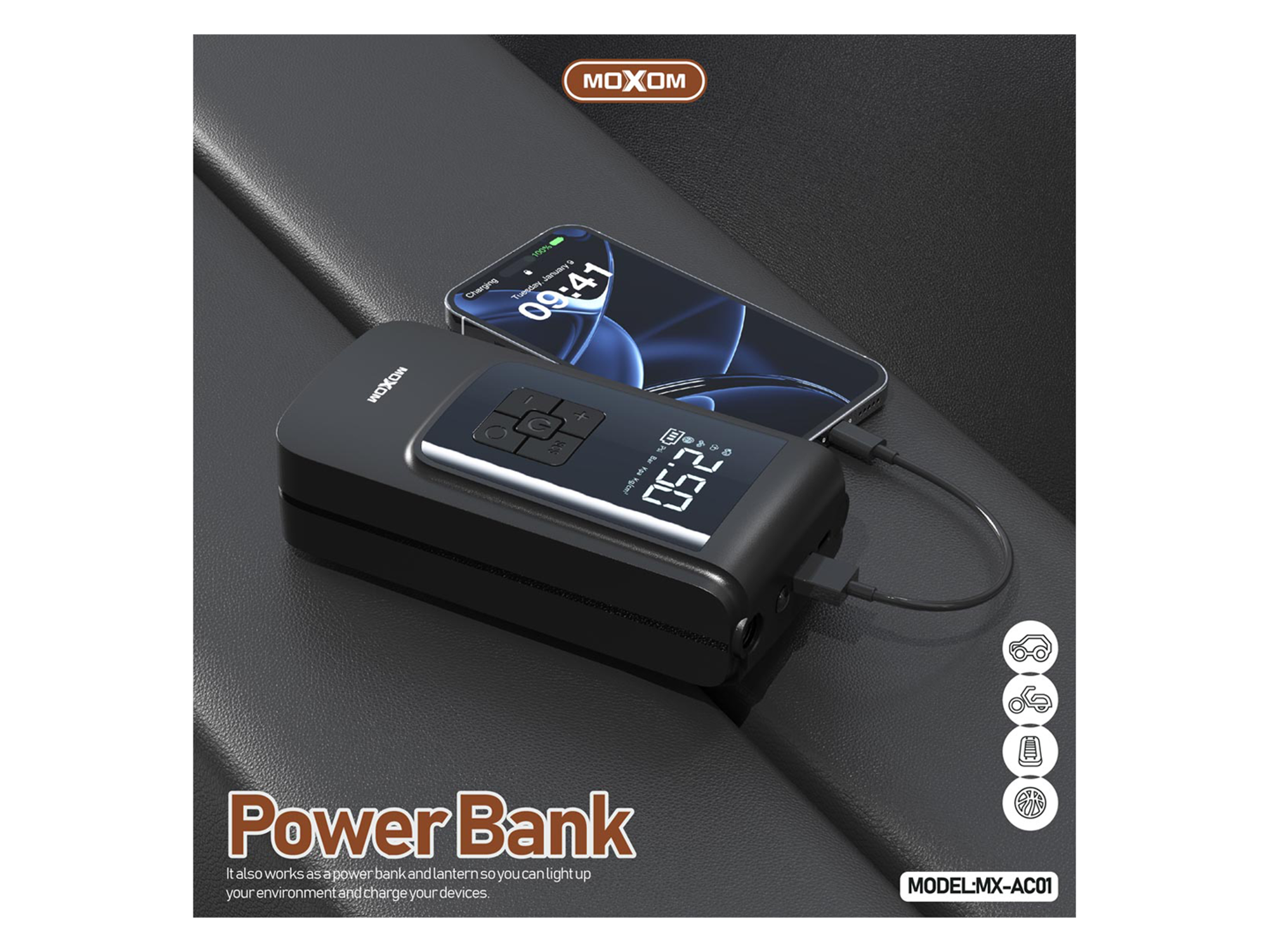 موكسم MX-AC01 مضخة هواء وباور بانك - أفضل سعر