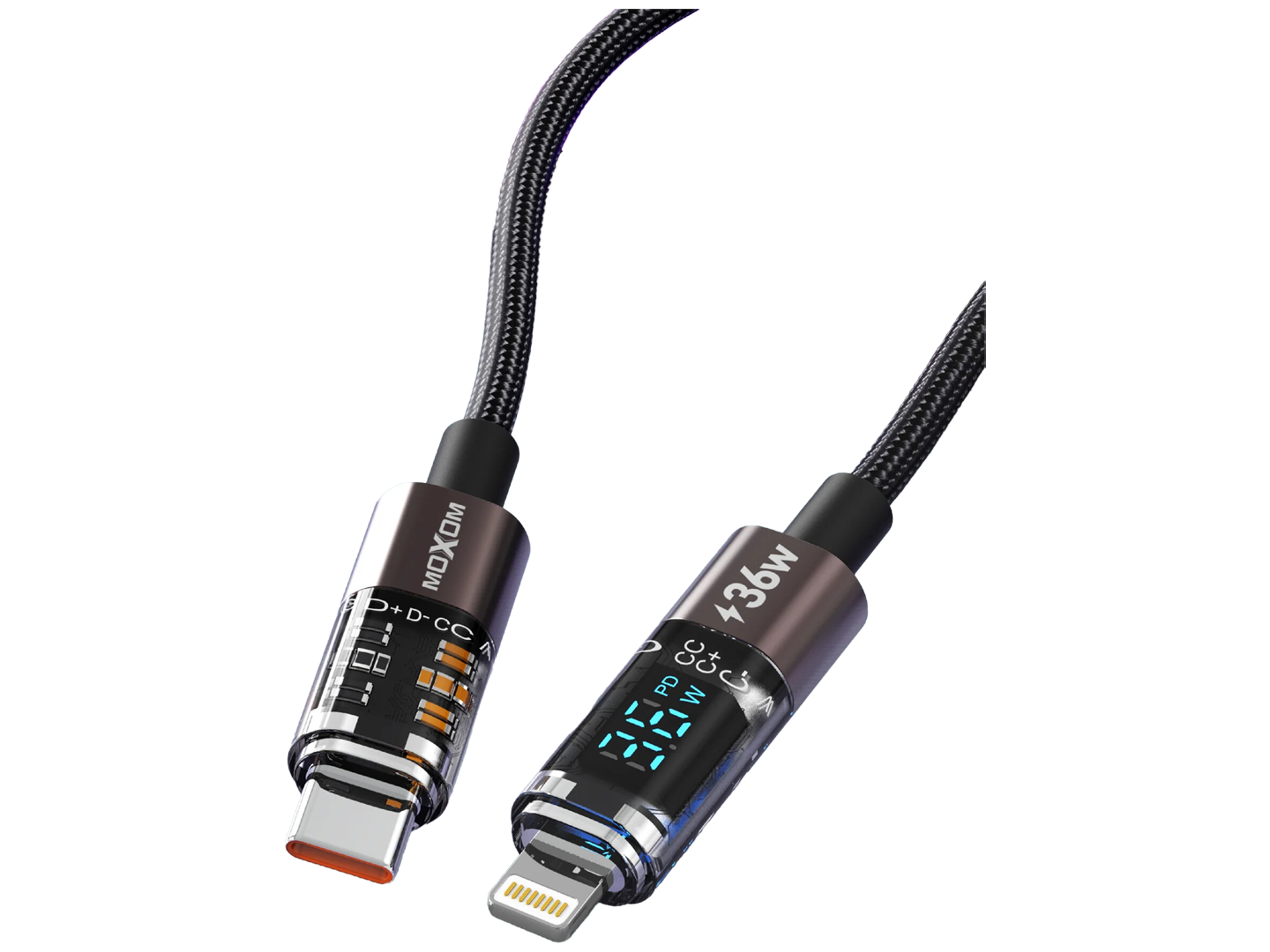 Moxom LX-CB834 PD Auto Power-Off LCD Display Data Cable Type-C to Lightning 36W - Best Prices