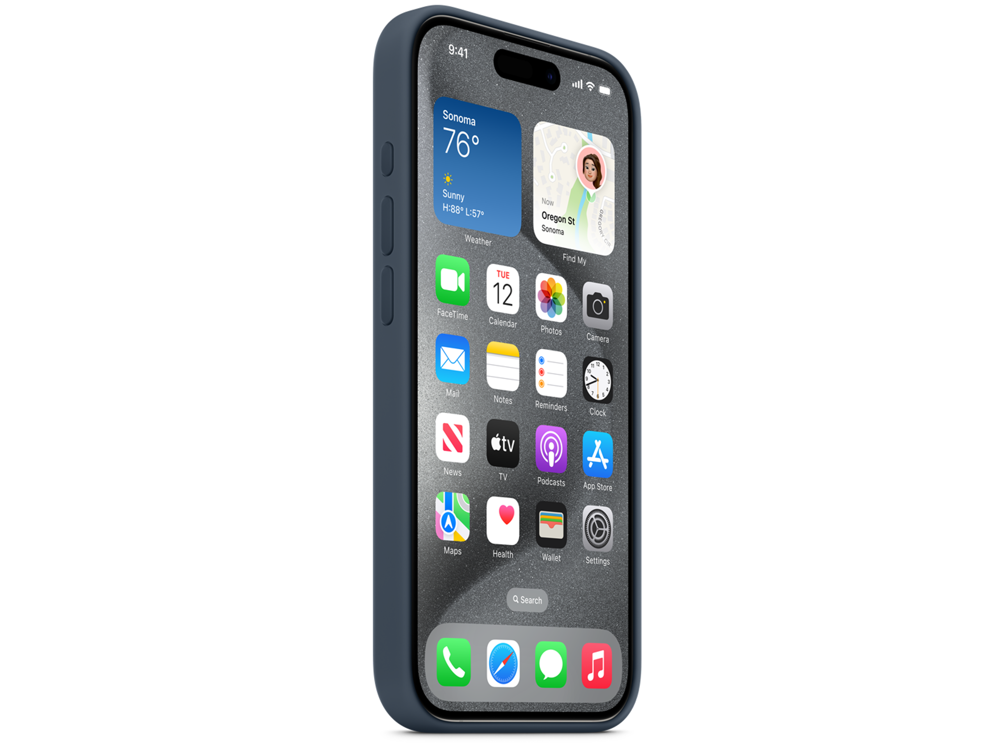 iPhone 15 Pro Silicone Case with MagSafe Storm Blue - Best Prices