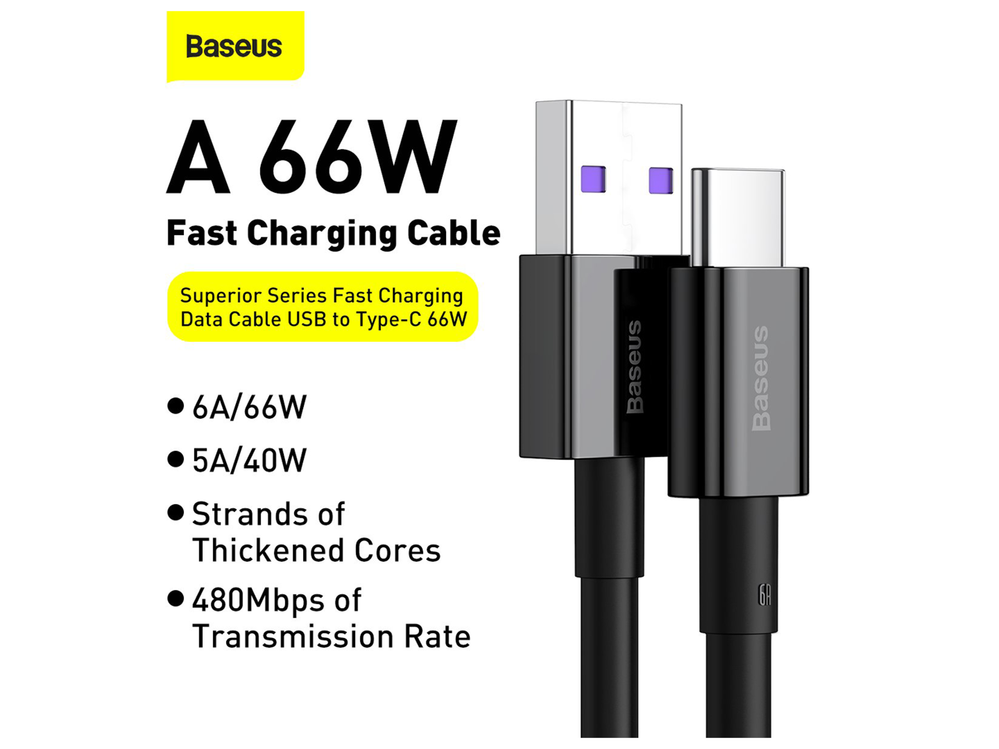 Baseus Superior Series Fast Charging Data Cable USB to Type-C 66W 1m - Best Prices
