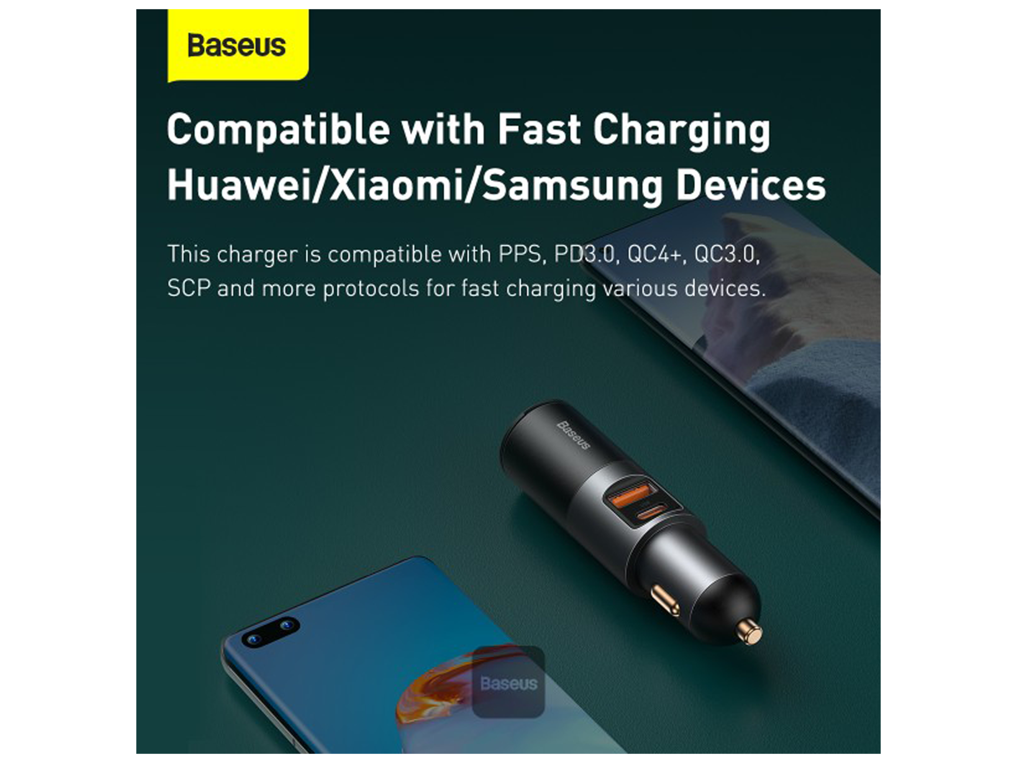 Baseus Share Together Fast Charge Car Charger with Cigarette Lighter Expansion Port U+C 120W - Best Prices