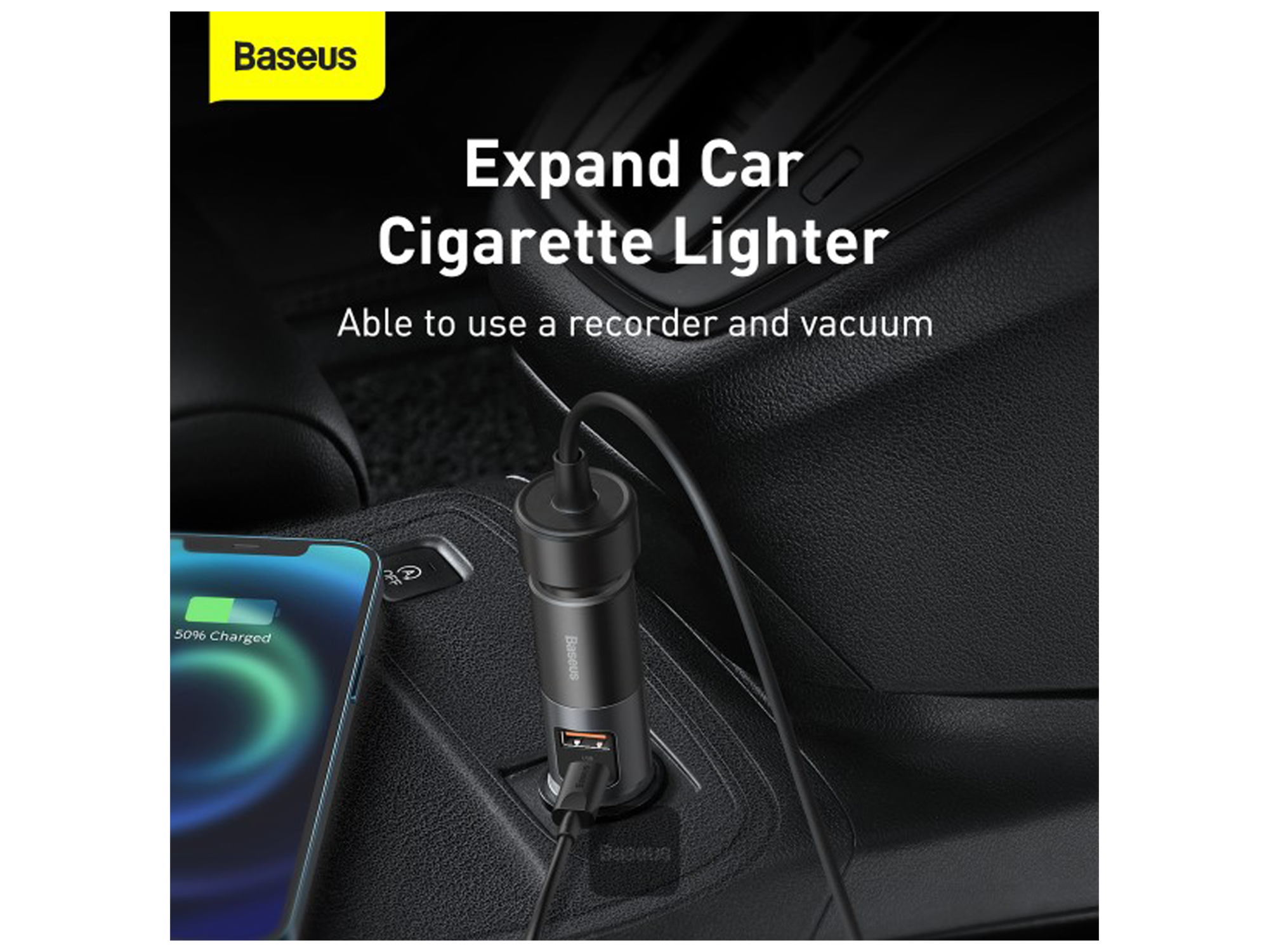 Baseus Share Together Fast Charge Car Charger with Cigarette Lighter Expansion Port U+C 120W - Best Prices