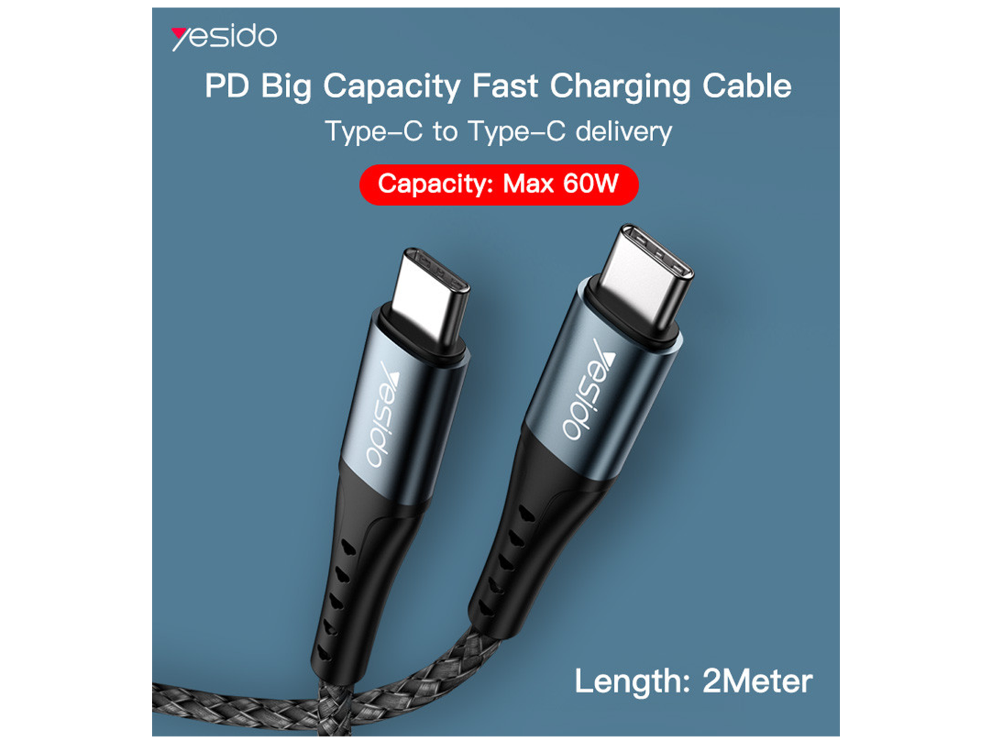 Yesido CA66 Type-C 60W Cable 1.2m - Best Prices