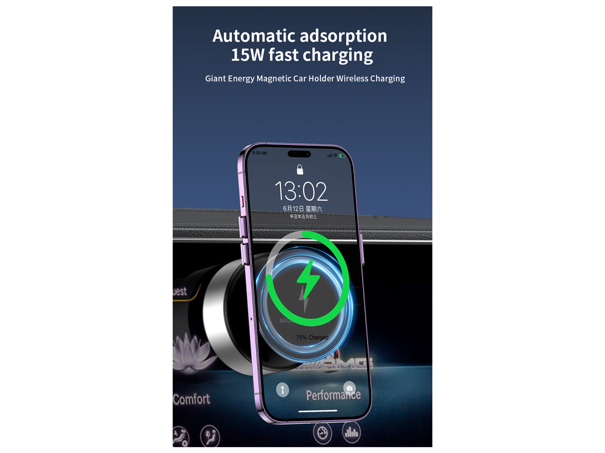 نايدون حامل هاتف للسيارة قابل للدوران 360 درجة مع خاصية الامتصاص الفراغي - أفضل سعر