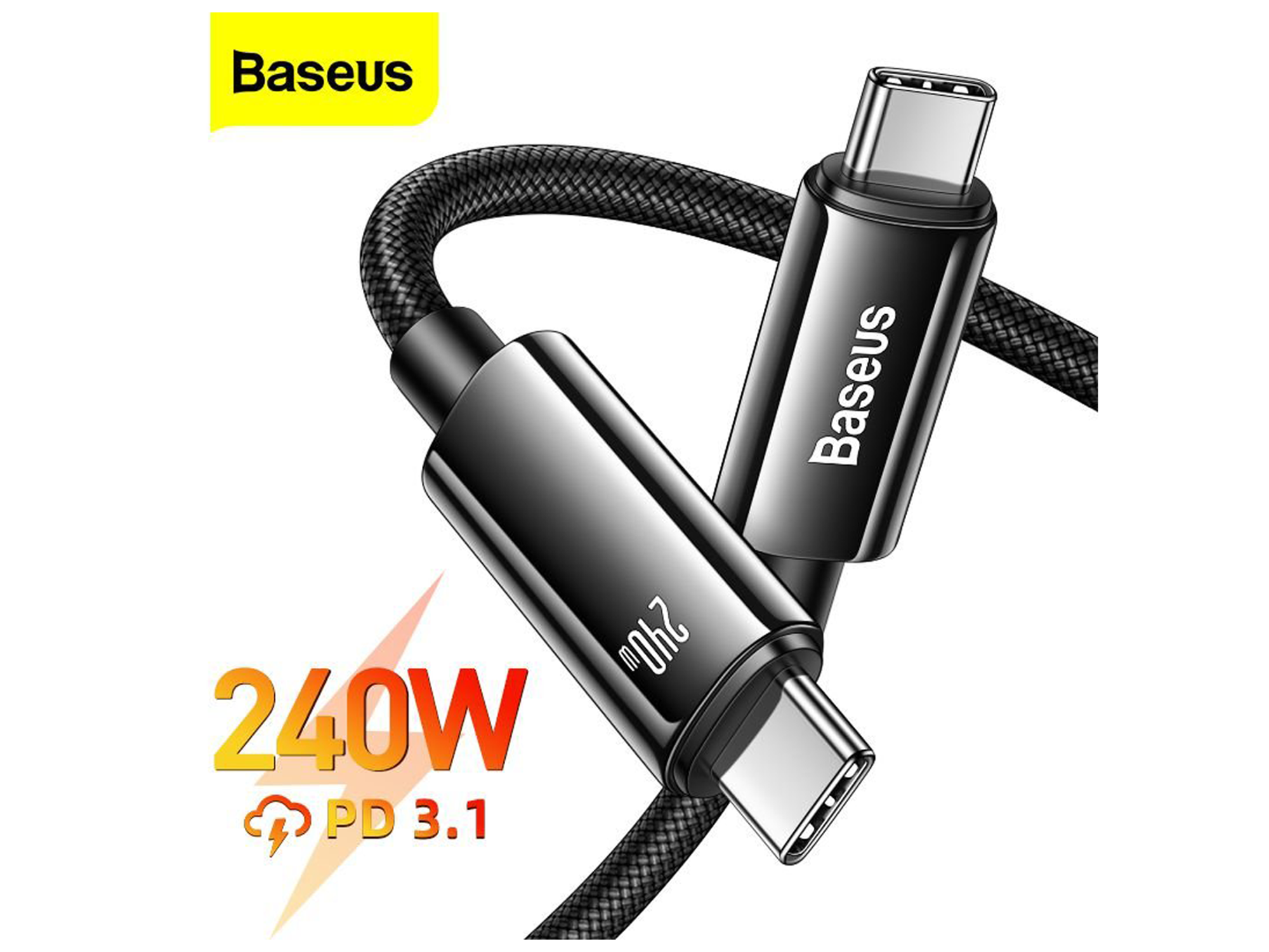 Baseus Tungsten Gold Fast Charging Data Cable Type-C to Type-C 240W - Best Prices