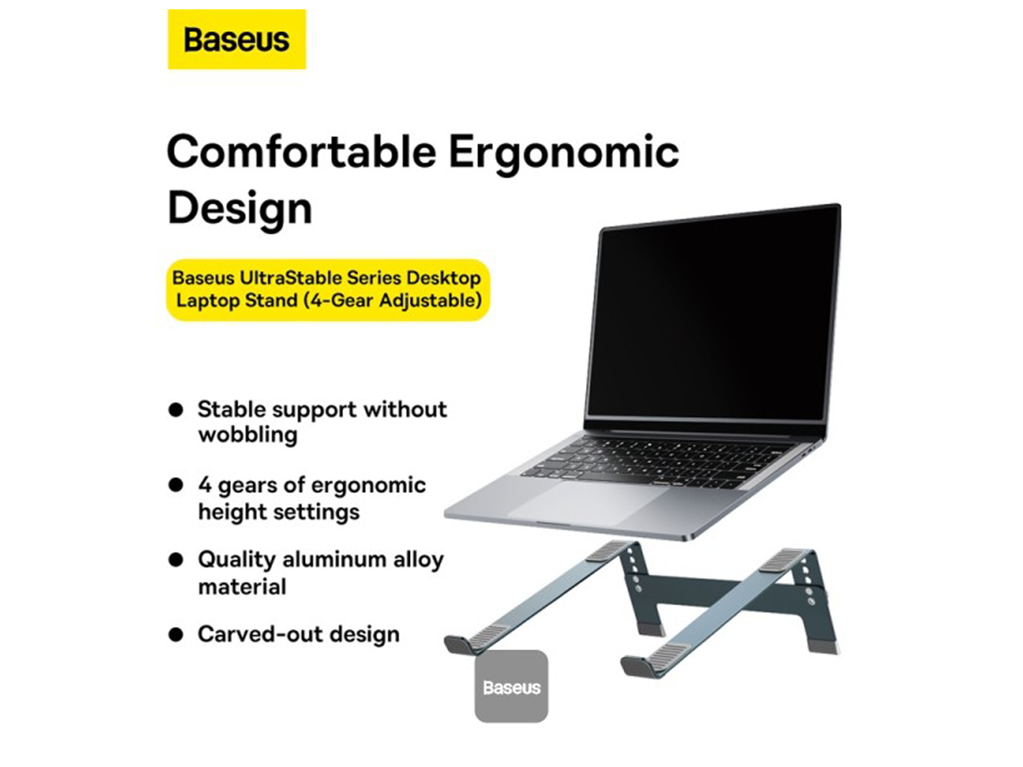 بيسوس UltraStable Series حامل مكتبي للكمبيوتر المحمول - قابل للتعديل بأربع ارتفاعات - أفضل سعر