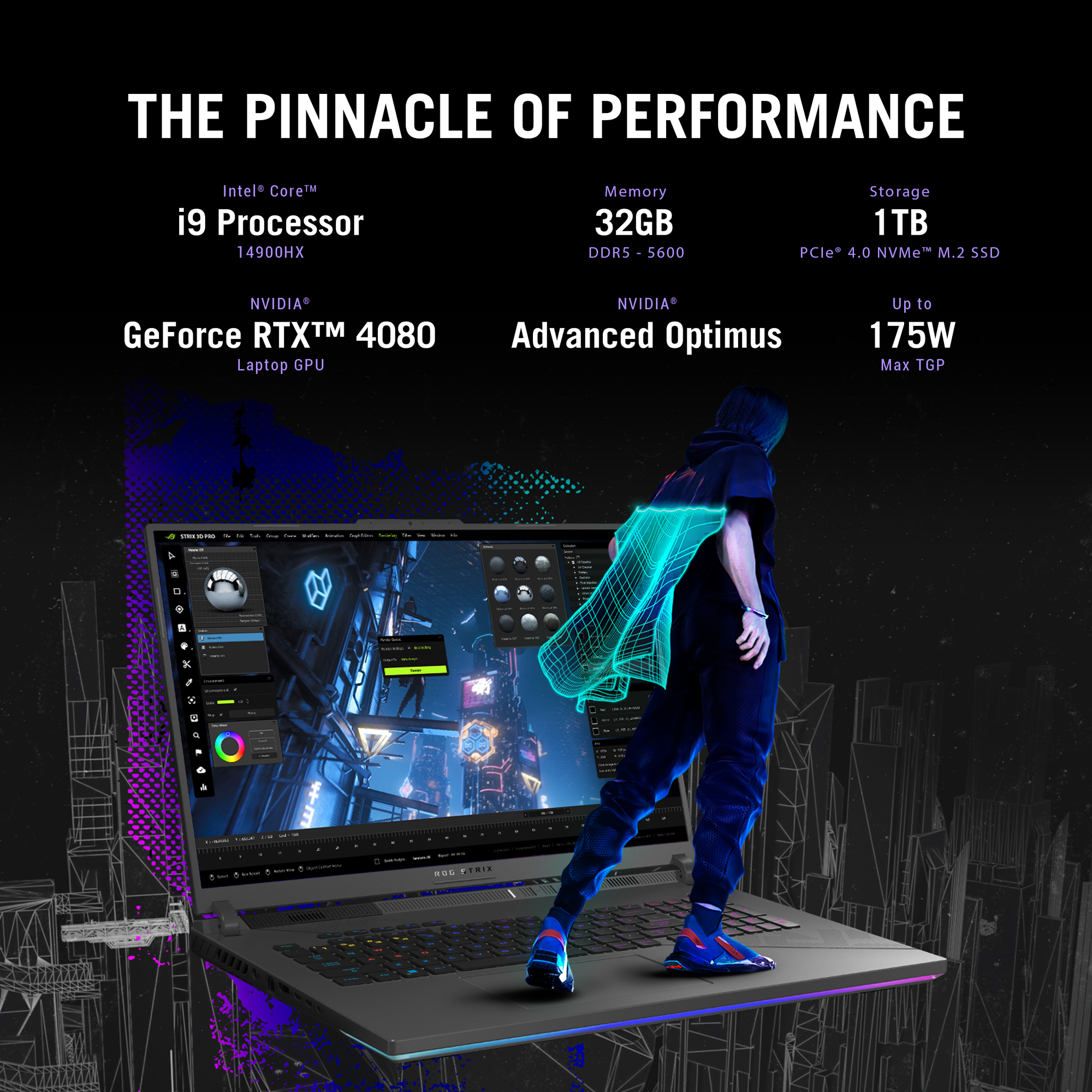 ASUS ROG Strix G16 Gaming Laptop, Intel Core i9-14900HX RTX™ 4060 8GB DDR6 16GB DDR5, 1TB SSD 16" FHD+ 165Hz - Best Prices