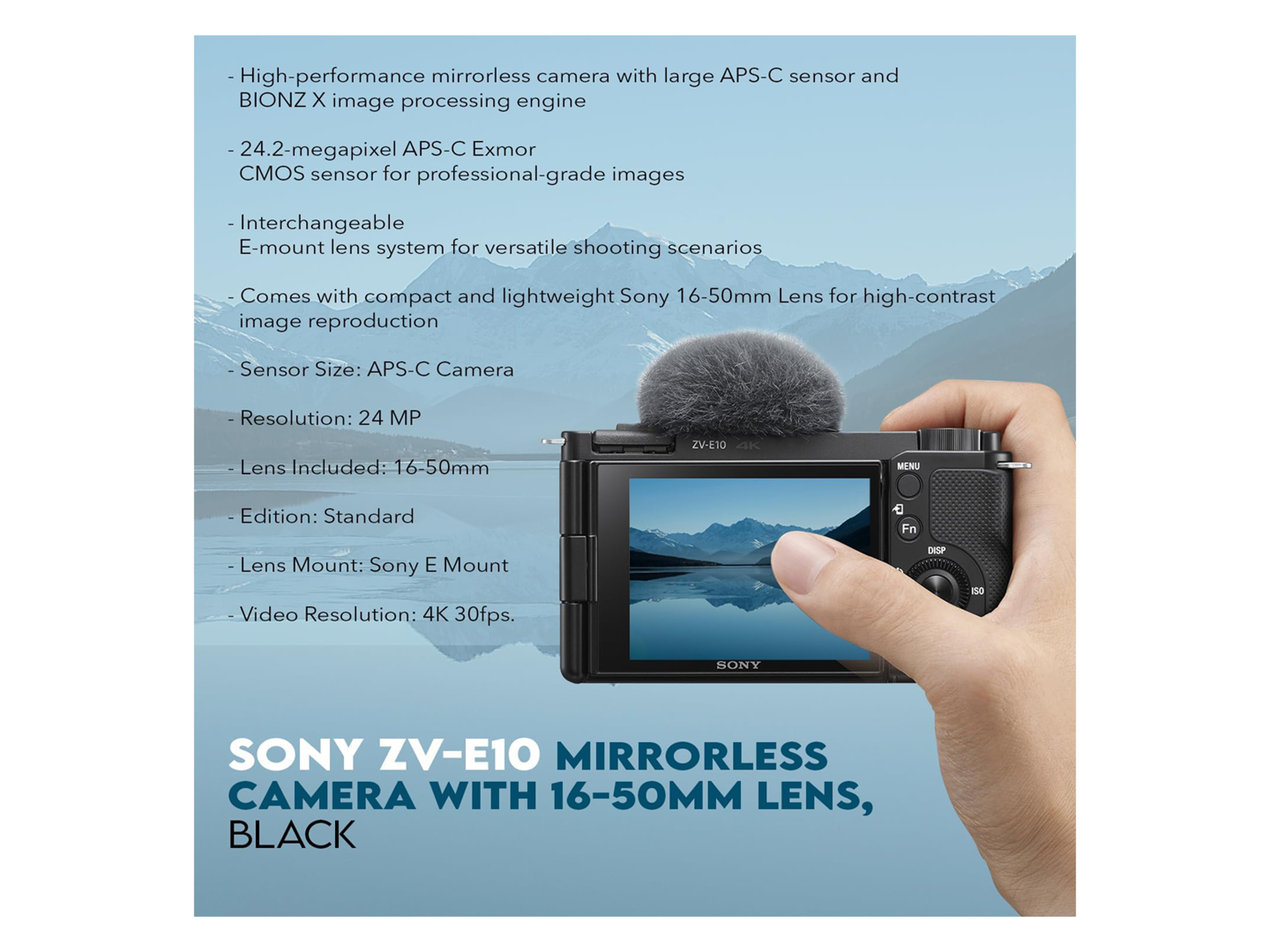 سوني ZV-E10 II APS-C Mirrorless كاميرا بدون مرآة مع عدسة 16-50ملم - أفضل سعر سوني ZV-E10 II APS-C Mirrorless كاميرا بدون مرآة مع عدسة 16-50ملم - أفضل سعر