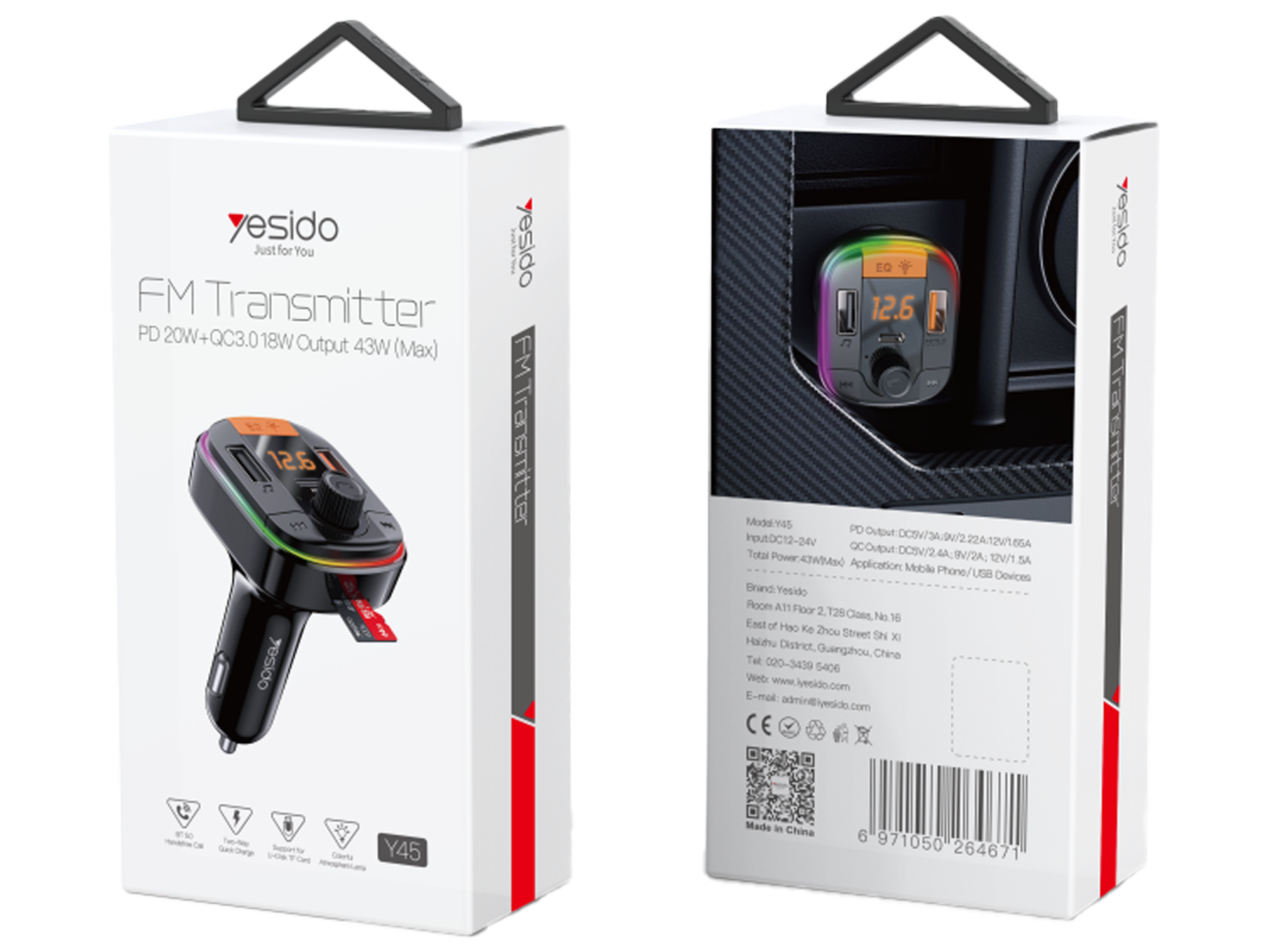 Yesido Y45 FM Transmitter PD 20W - Best Prices