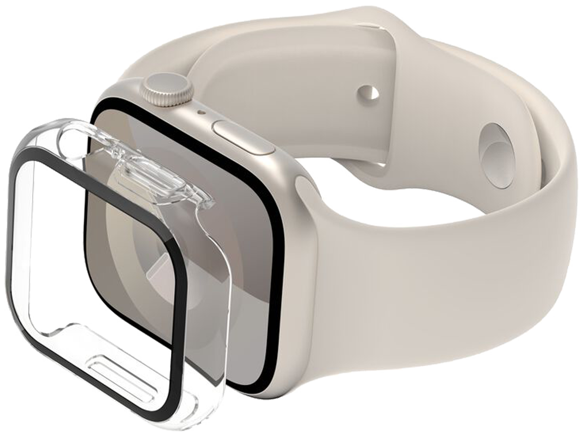 بيلكن ScreenForce شاشة حماية من الزجاج المقوى المقاوم للميكروبات بزاوية 360 درجة لساعة Apple Watch Series 9/8/7/6/5/4/SE - أفضل سعر