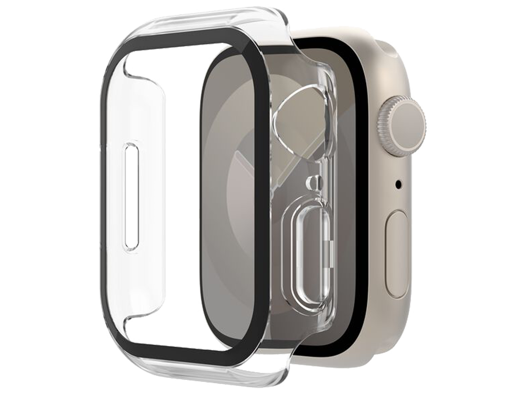 بيلكن ScreenForce شاشة حماية من الزجاج المقوى المقاوم للميكروبات بزاوية 360 درجة لساعة Apple Watch Series 9/8/7/6/5/4/SE - أفضل سعر