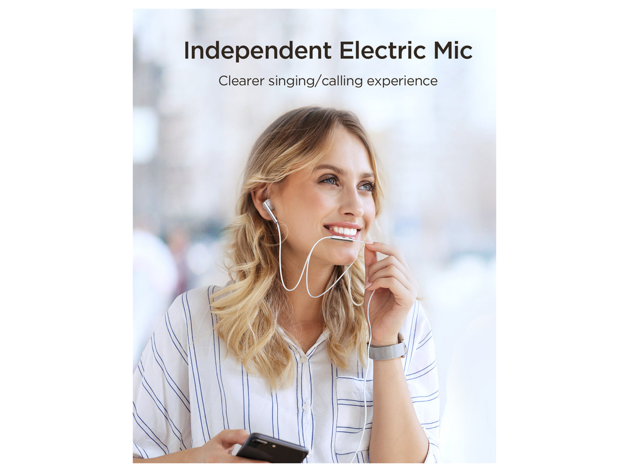 JoyRoom JR-EW06 Wired Series Half In-Ear Metal Wired Earbuds - Best Prices