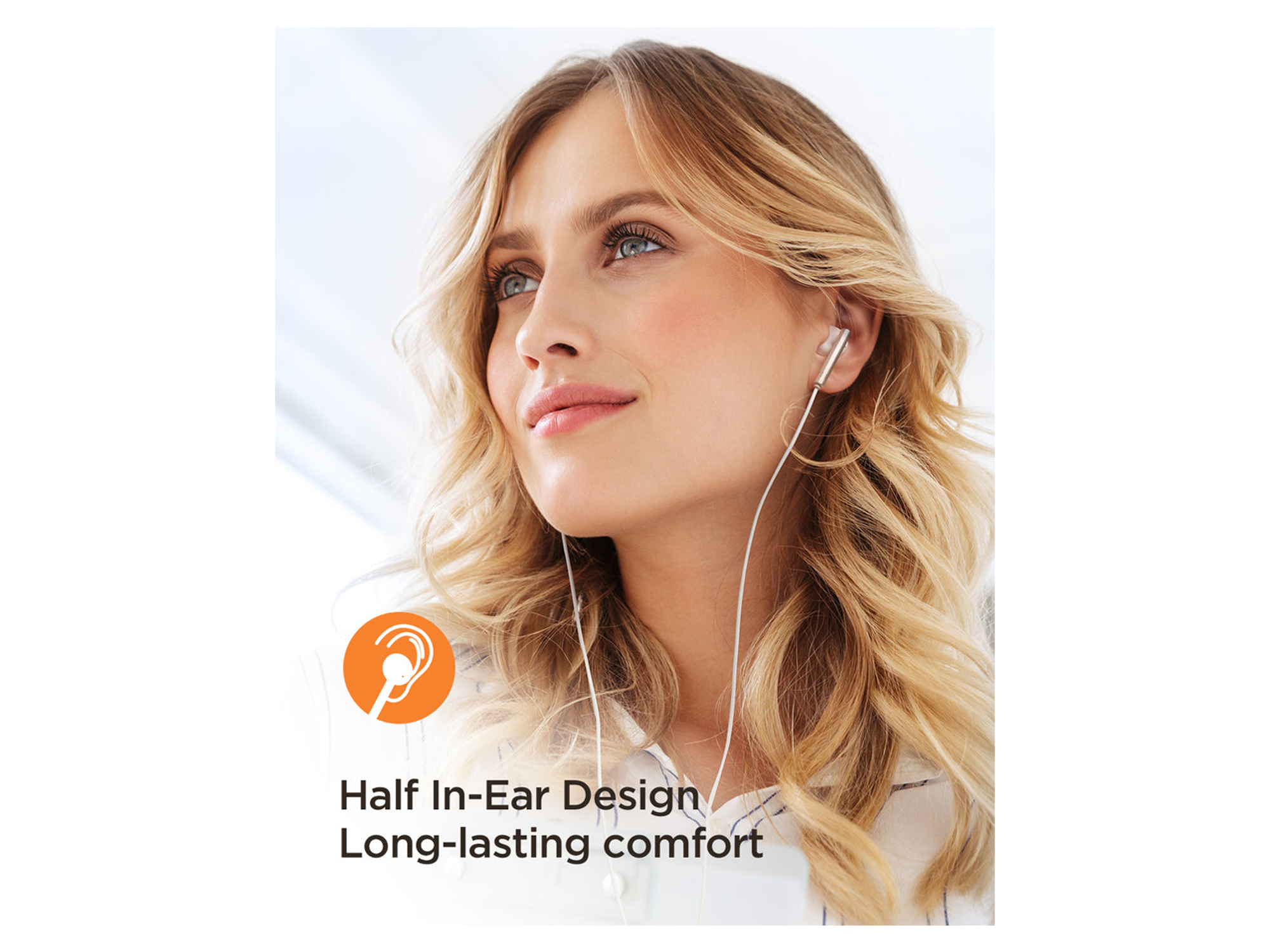 JoyRoom JR-EW06 Wired Series Half In-Ear Metal Wired Earbuds - Best Prices