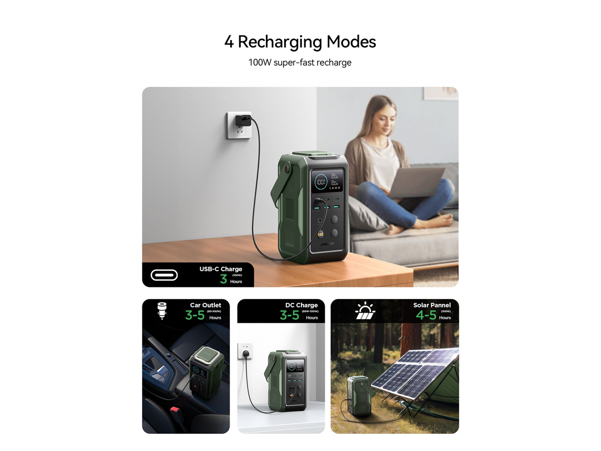 JoyRoom JR-PBF10 100W Super Large Capacity Power Bank With Retractable Light 75000mAh - Best Prices