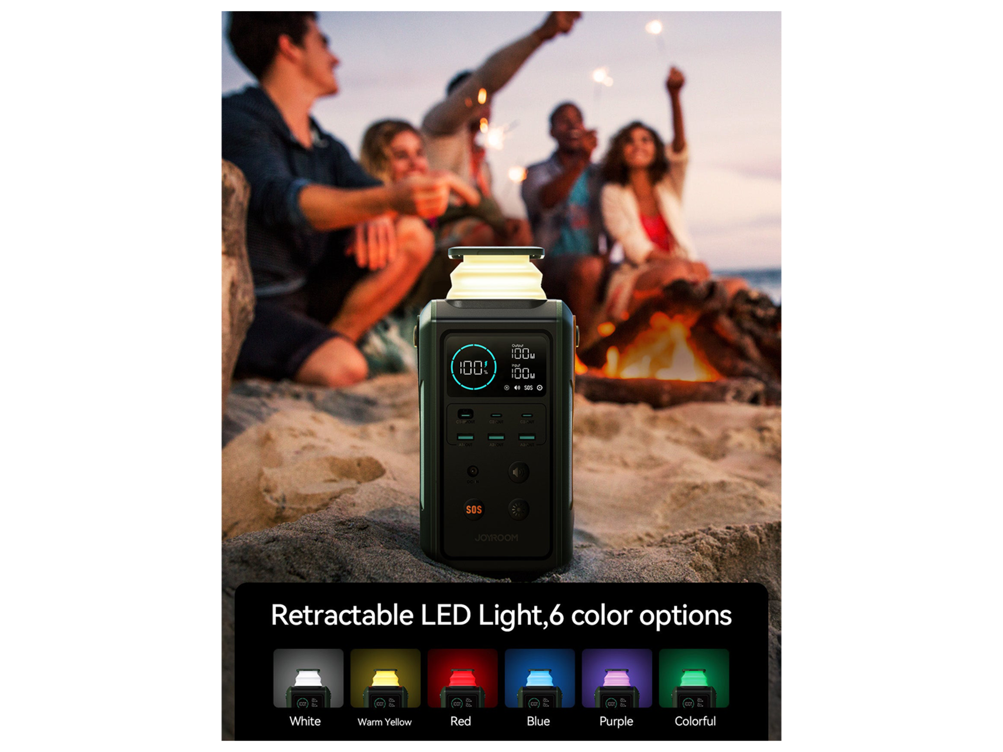 JoyRoom JR-PBF10 100W Super Large Capacity Power Bank With Retractable Light 75000mAh - Best Prices