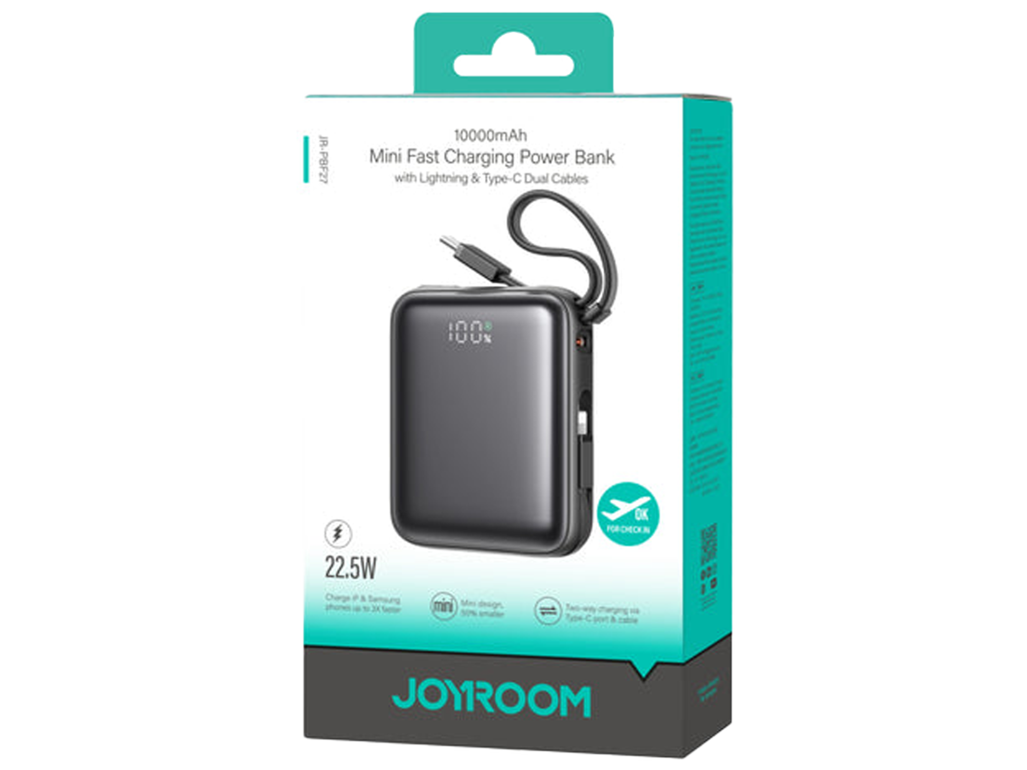 JoyRoom JR-PBF27 22.5W mini Power Bank with Dual Cables 10000mAh - Best Prices