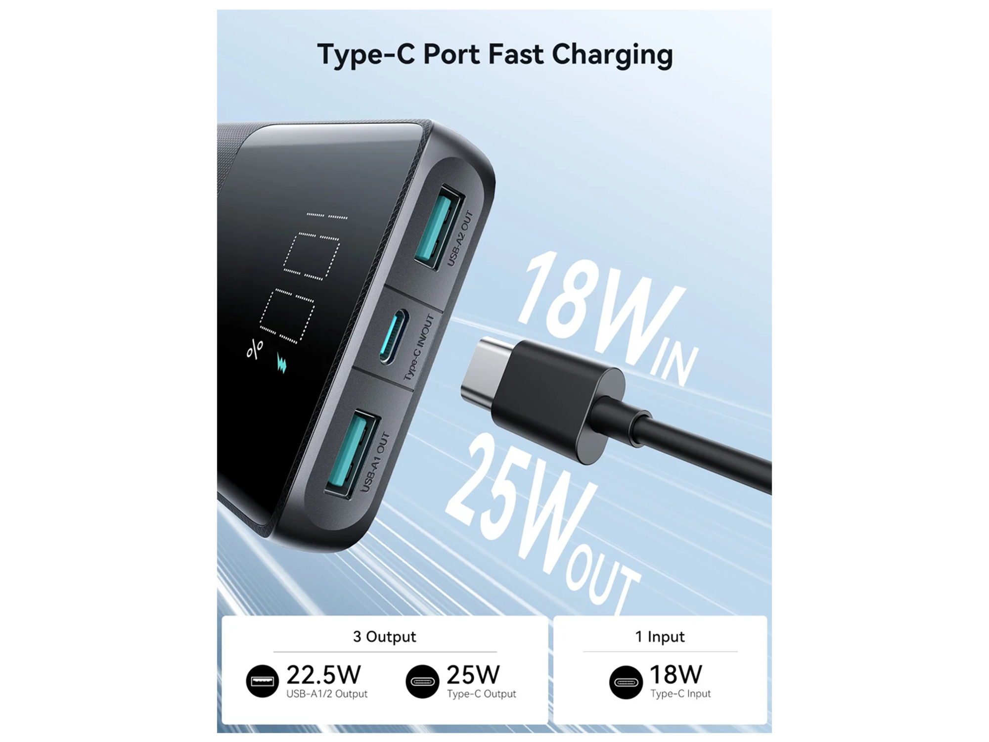 JoyRoom JR-PBF20 25W digital fast charge mobile powerbank 10000mAh - Best Prices