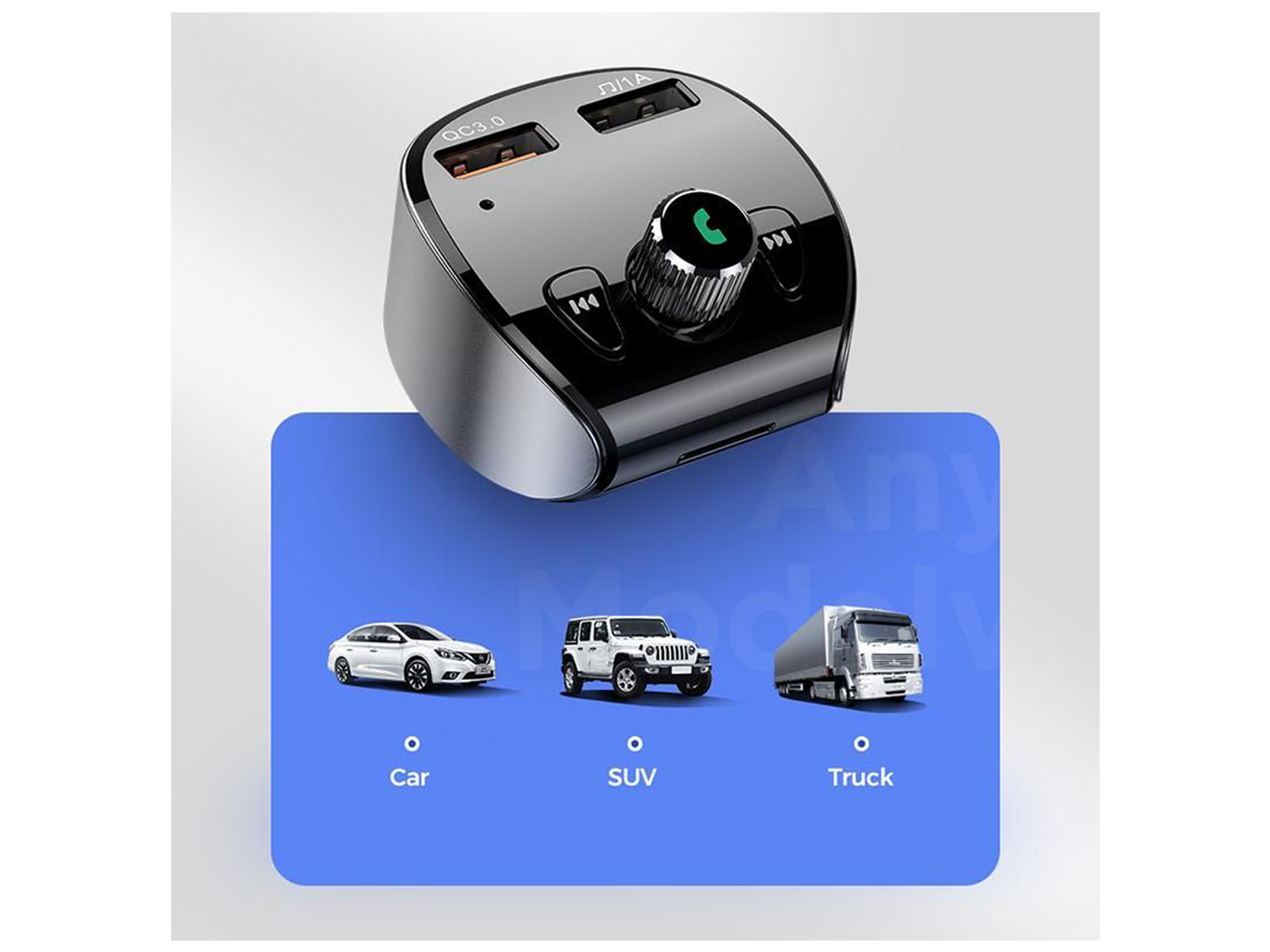 جوي رووم JR-CL02 مشغل MP3 متعدد الوظائف بتقنية البلوتوث وشاحن سيارة سريع الشحن QC3.0 - أفضل سعر