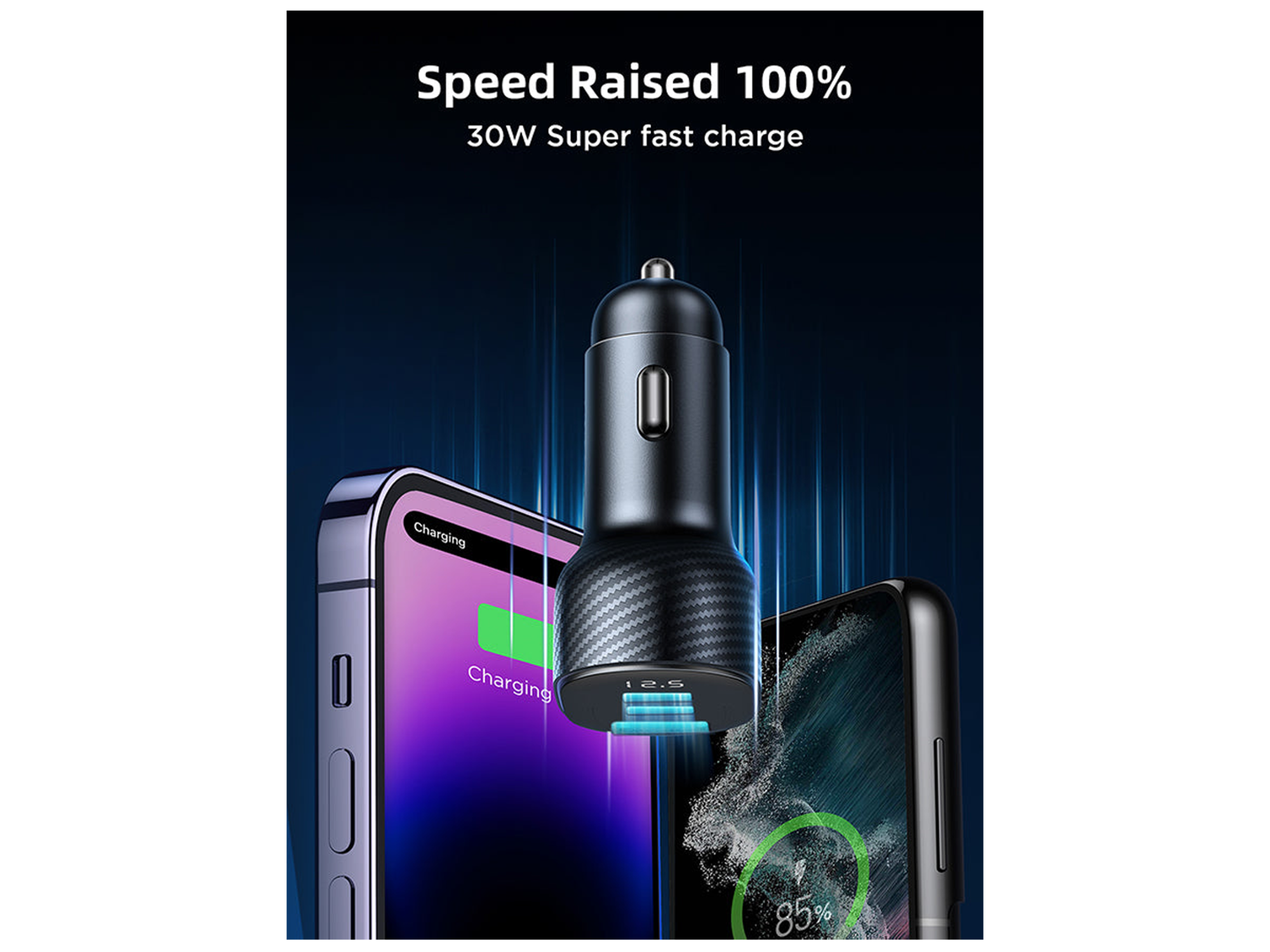 جوي رووم JR-CCD04 شاحن سيارة بشاشة رقمية 30 واط 2C1A - أفضل سعر
