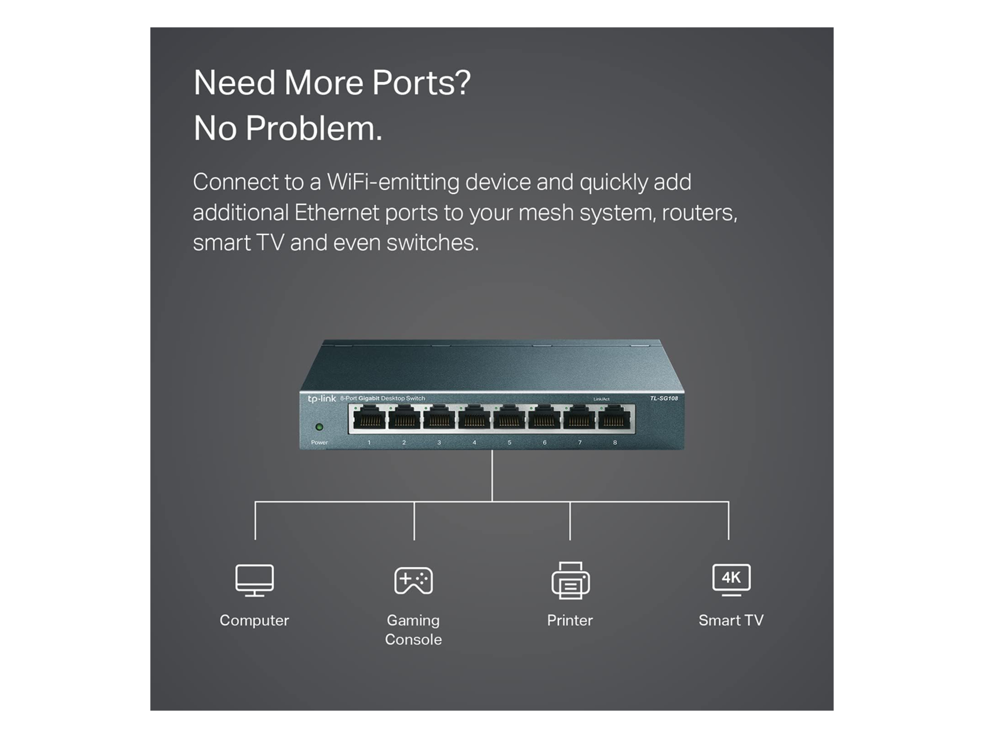 تي بي لينك محول مكتبي TL-SG108 | 8-Port 10/100/1000 ميجابايت - أفضل سعر